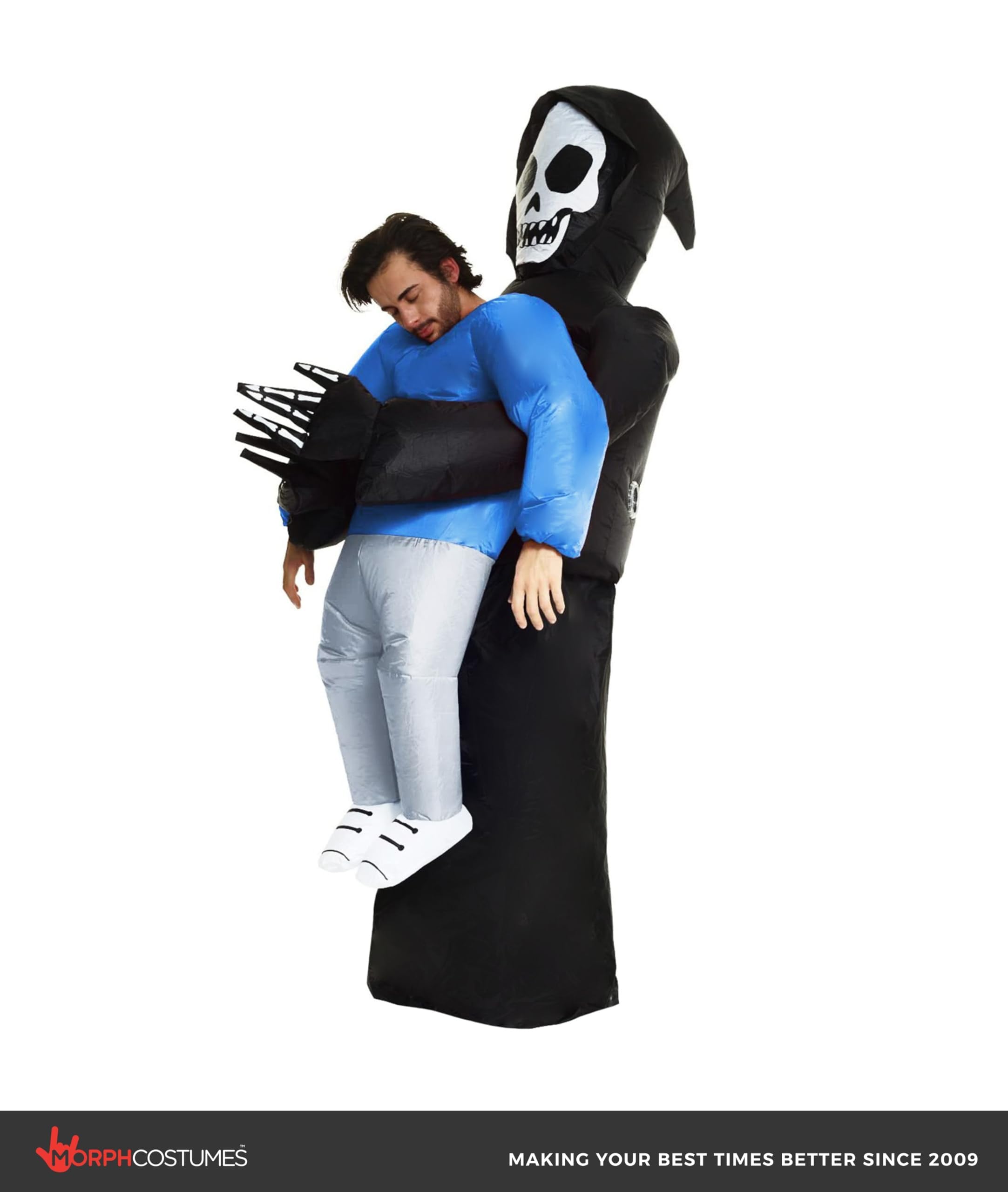 Grim Reaper Pick Me Up Inflatable Costume - Great Illusion Fancy Dress Outfit One size fits most - Image 3