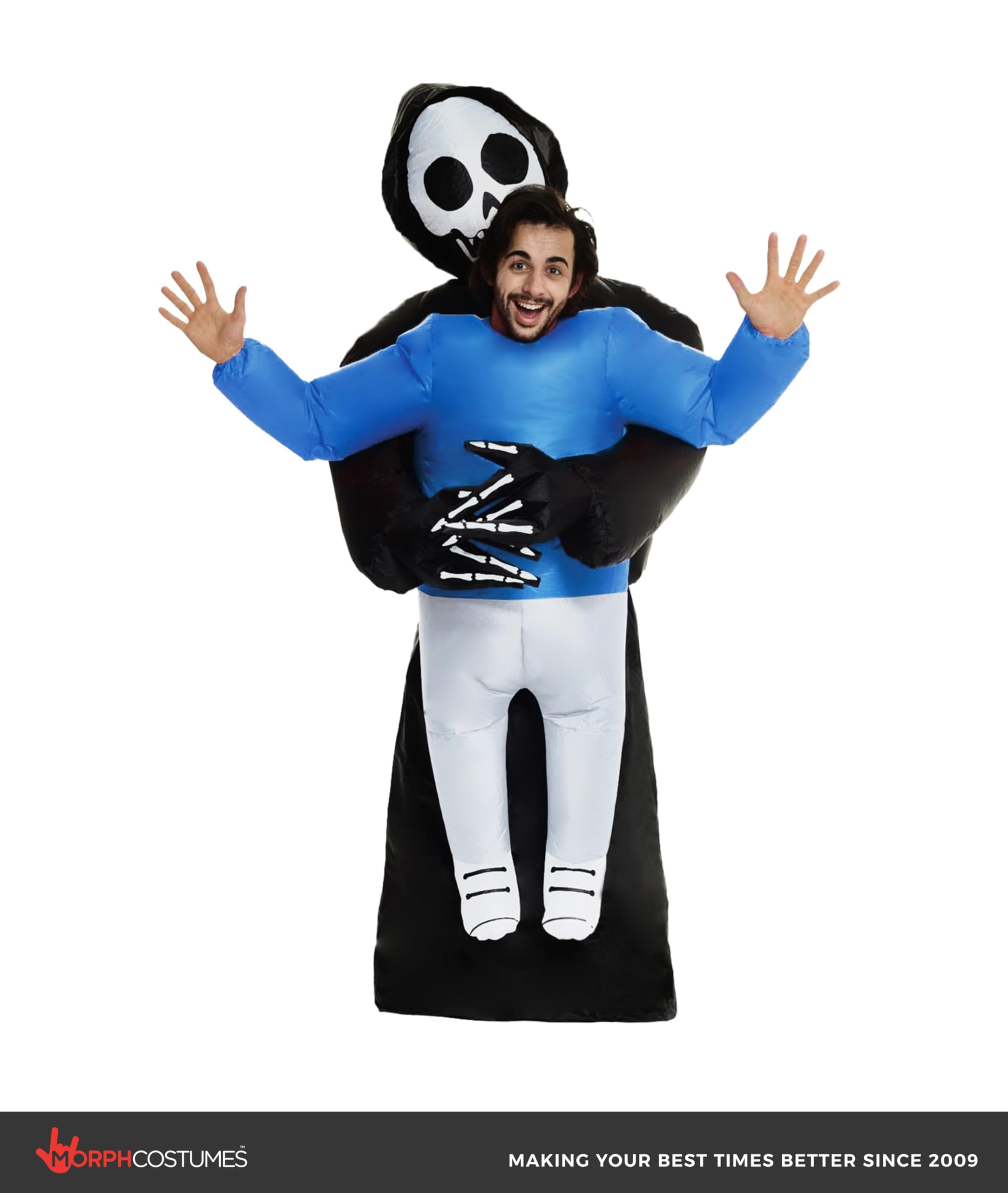Grim Reaper Pick Me Up Inflatable Costume - Great Illusion Fancy Dress Outfit One size fits most - Image 4