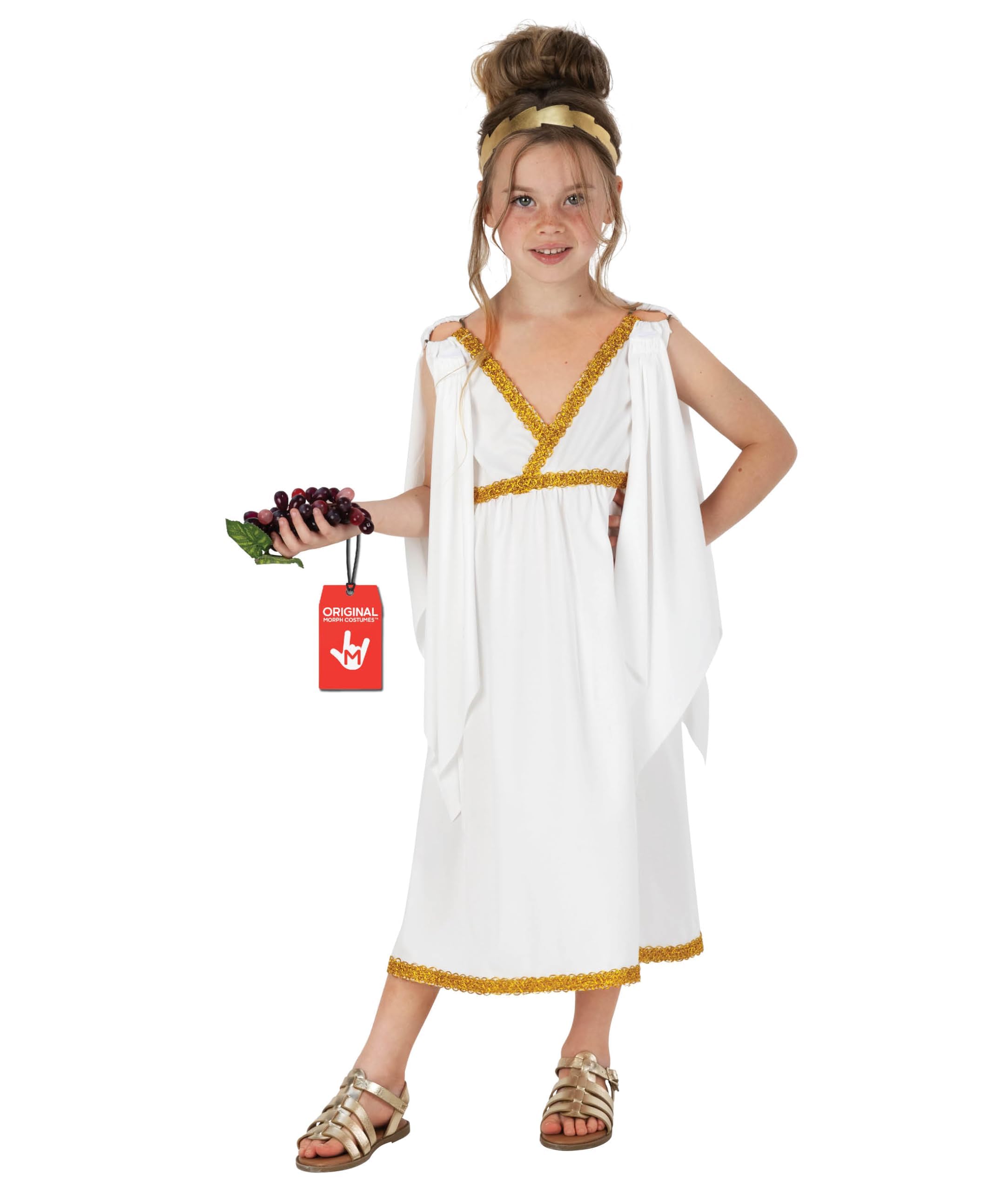 Kids Ancient Greek Goddess Costume Girls Roman Toga Dress - Small