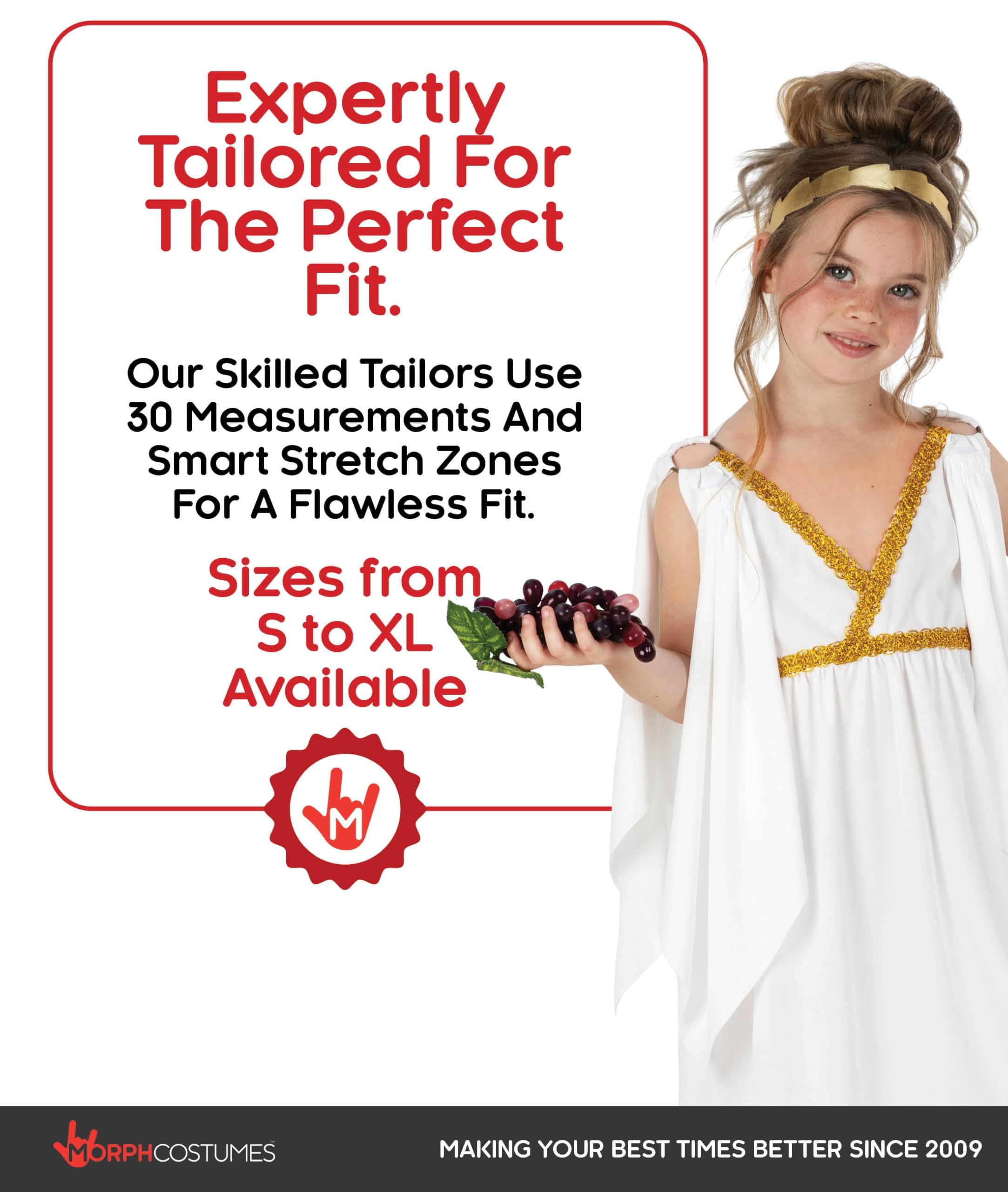 Kids Ancient Greek Goddess Costume Girls Roman Toga Dress - Small - Image 6
