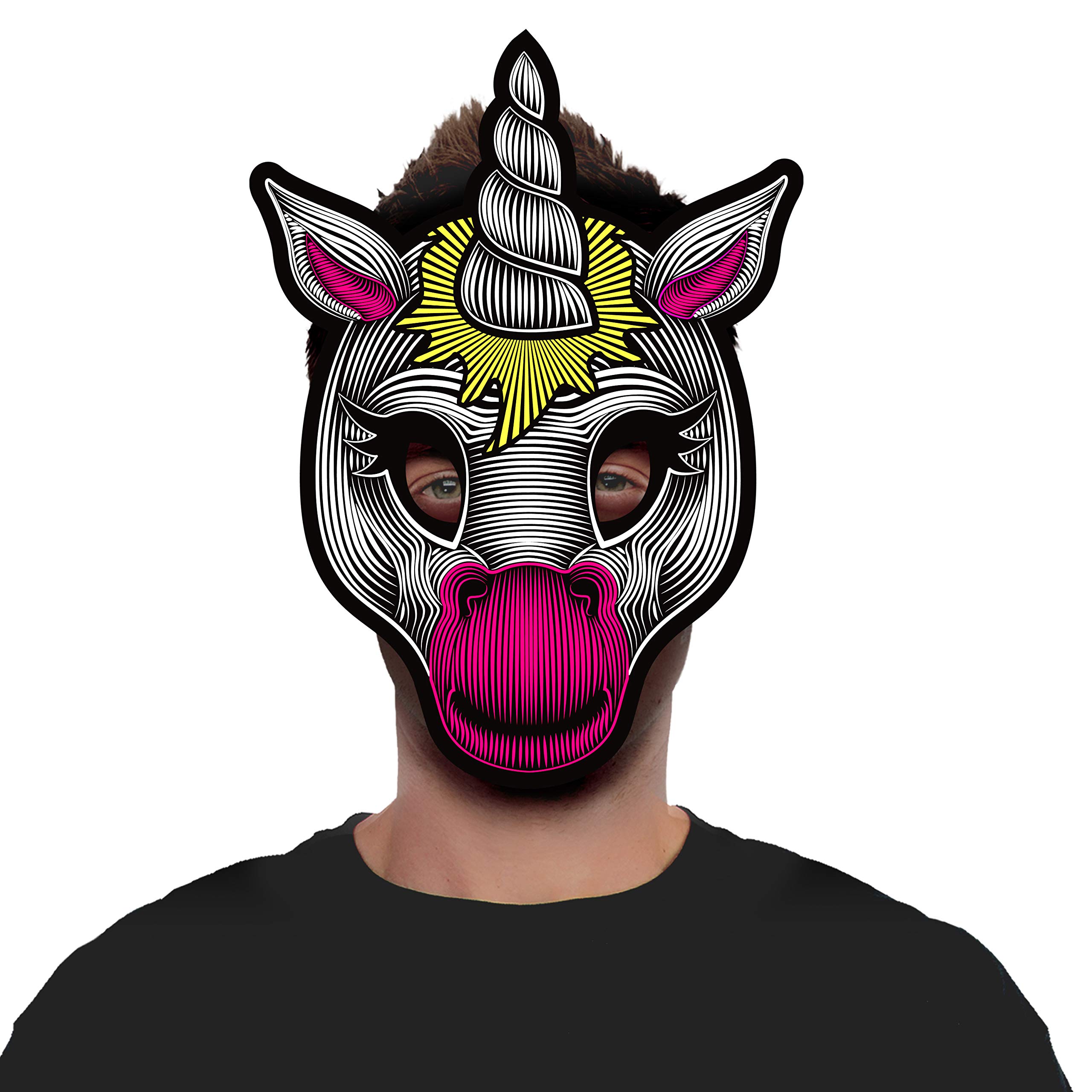 MC Light Up Halloween Costume Unicorn Screaming Mask - Image 2