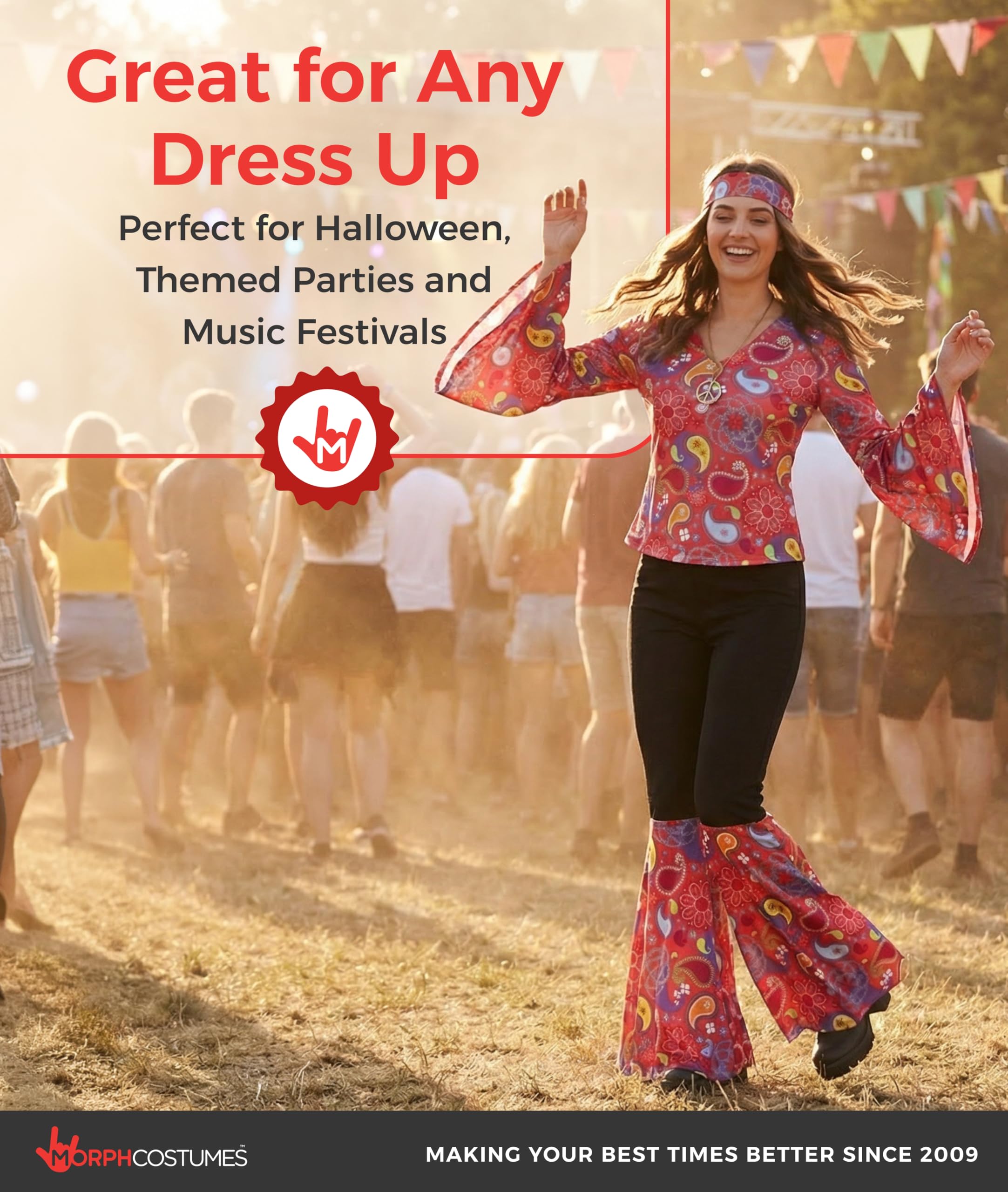 Morph 70s Disco Outfits for Women, Disco Costume Women, 70s Outfits for Womens, Hippie Costume Womens - Image 6