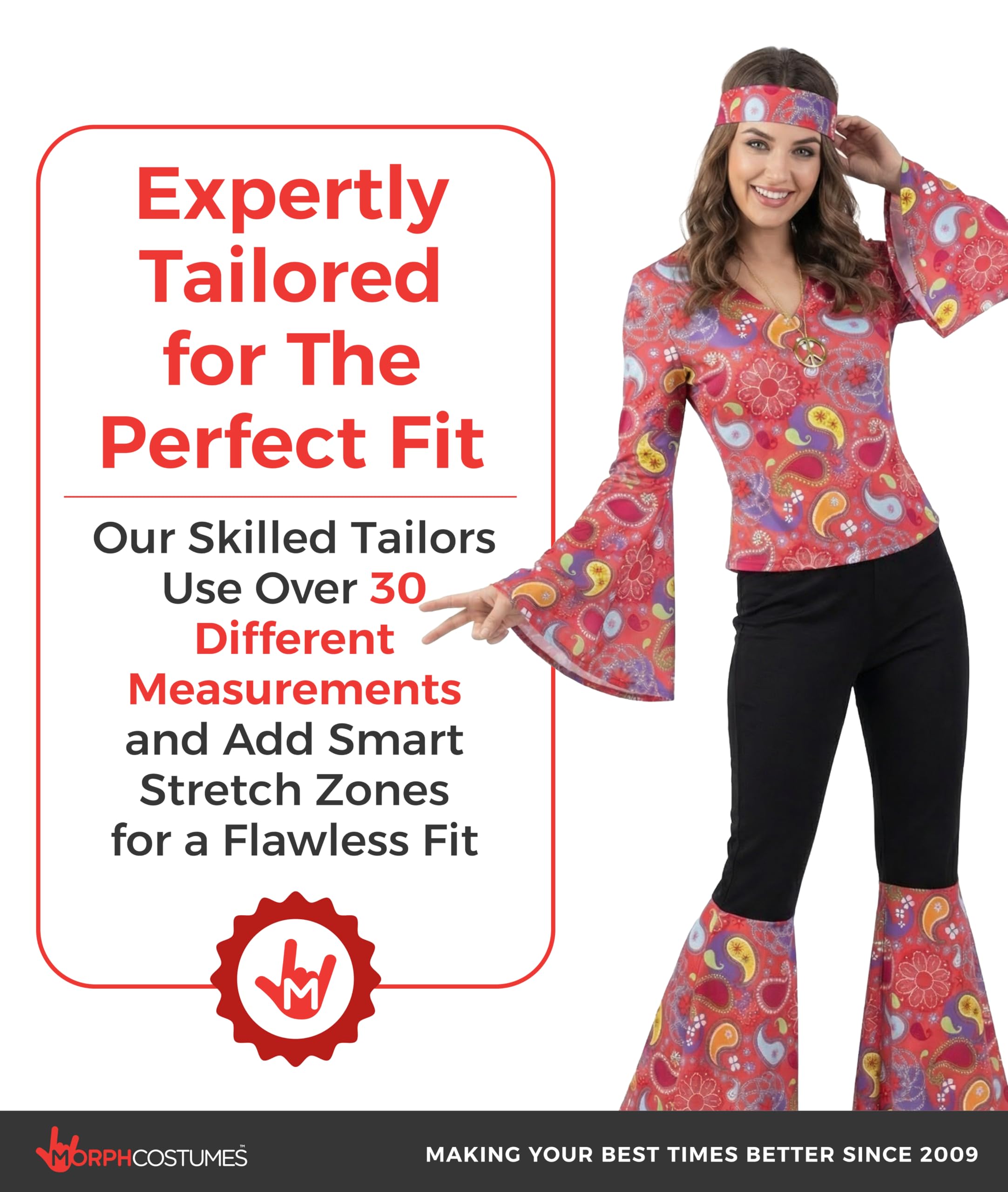 Morph 70s Disco Outfits for Women, Disco Costume Women, 70s Outfits for Womens, Hippie Costume Womens - Image 7