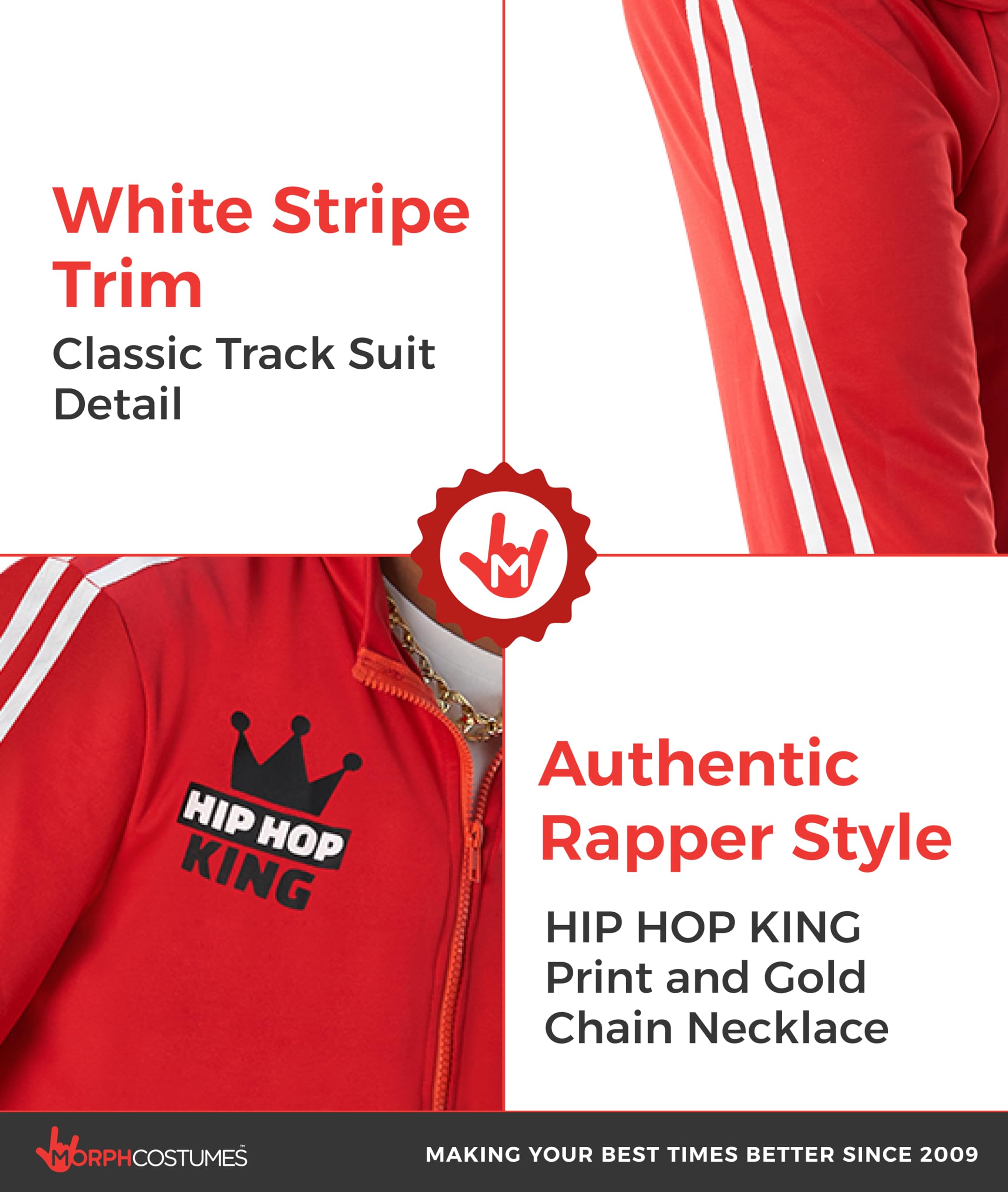 Morph 80s Costumes For Men, Rapper Costume Adults, 90s Costumes For Men, Mens Rapper Halloween Costume - Image 3