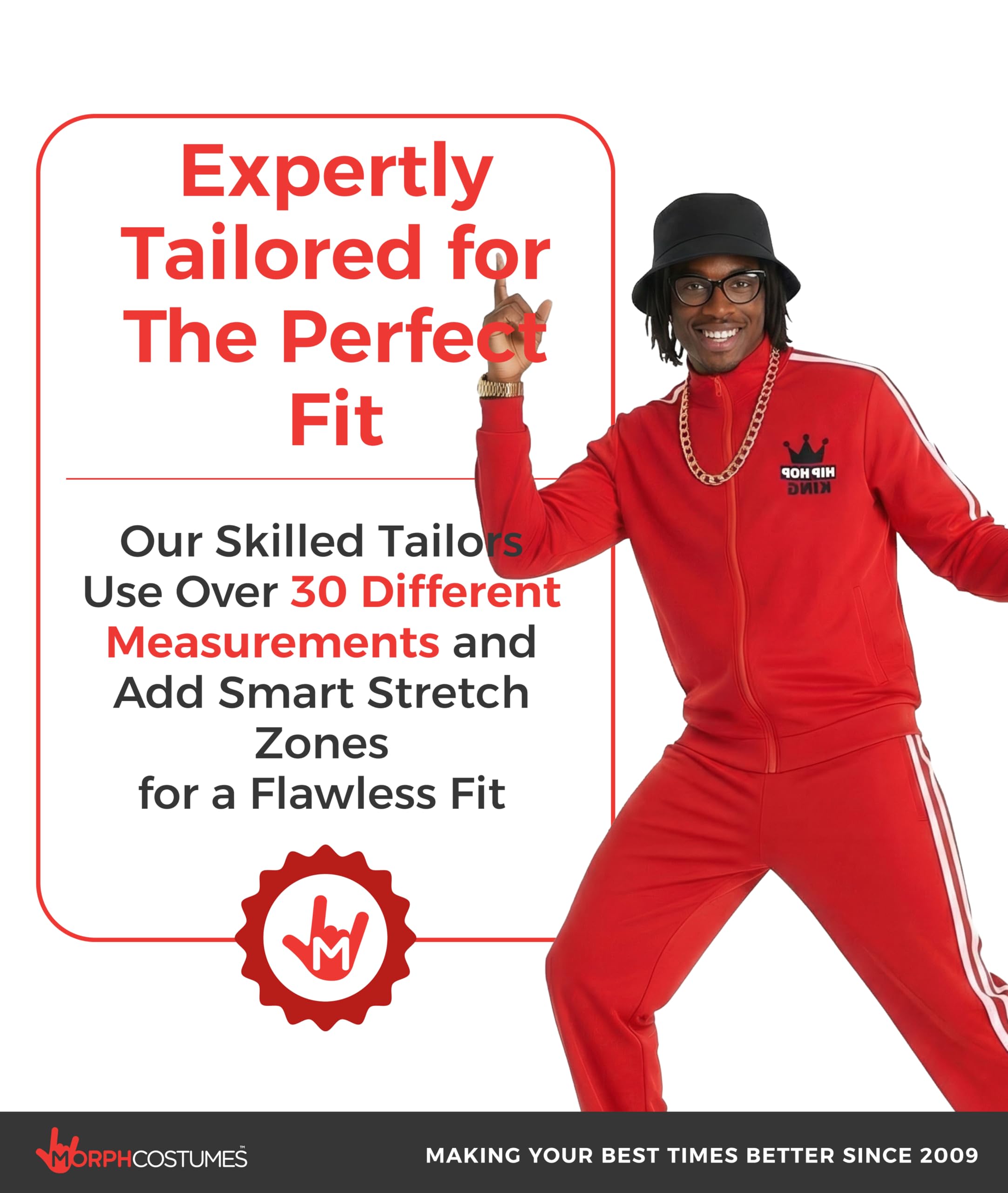 Morph 80s Costumes For Men, Rapper Costume Adults, 90s Costumes For Men, Mens Rapper Halloween Costume - Image 4
