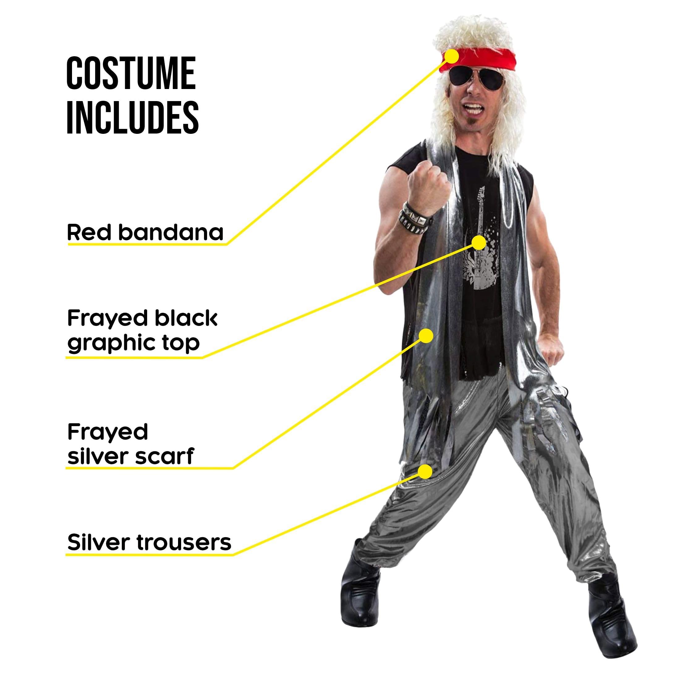 Morph 80s Rocker Costume Men, Rockstar Outfit, Rock and Roll Attire, Rock Star Costumes for Men - Image 3