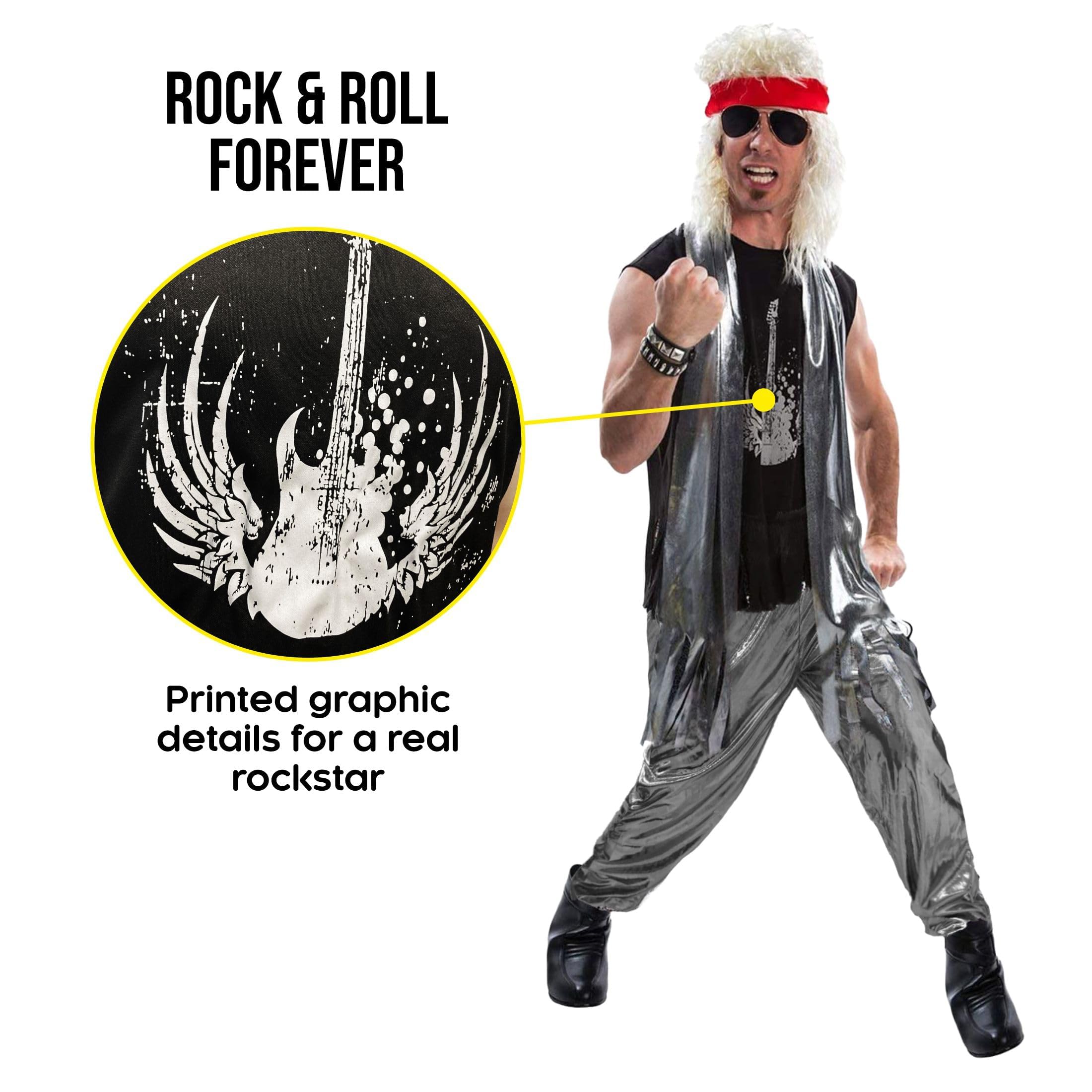 Morph 80s Rocker Costume Men, Rockstar Outfit, Rock and Roll Attire, Rock Star Costumes for Men - Image 4