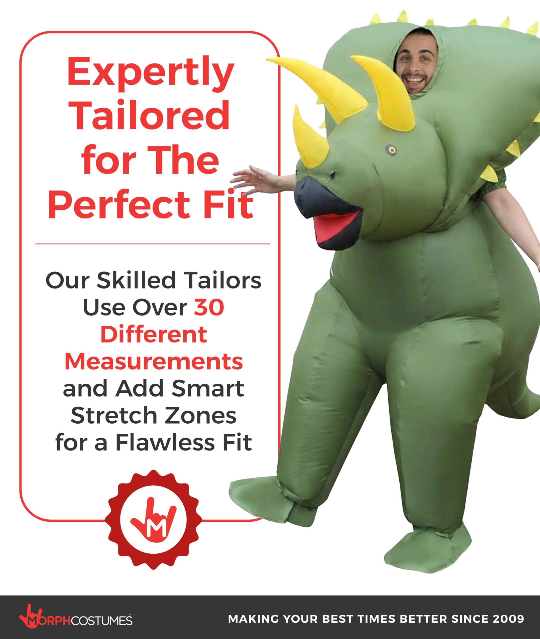 Morph Adult Triceratops Inflatable Costume - Image 4