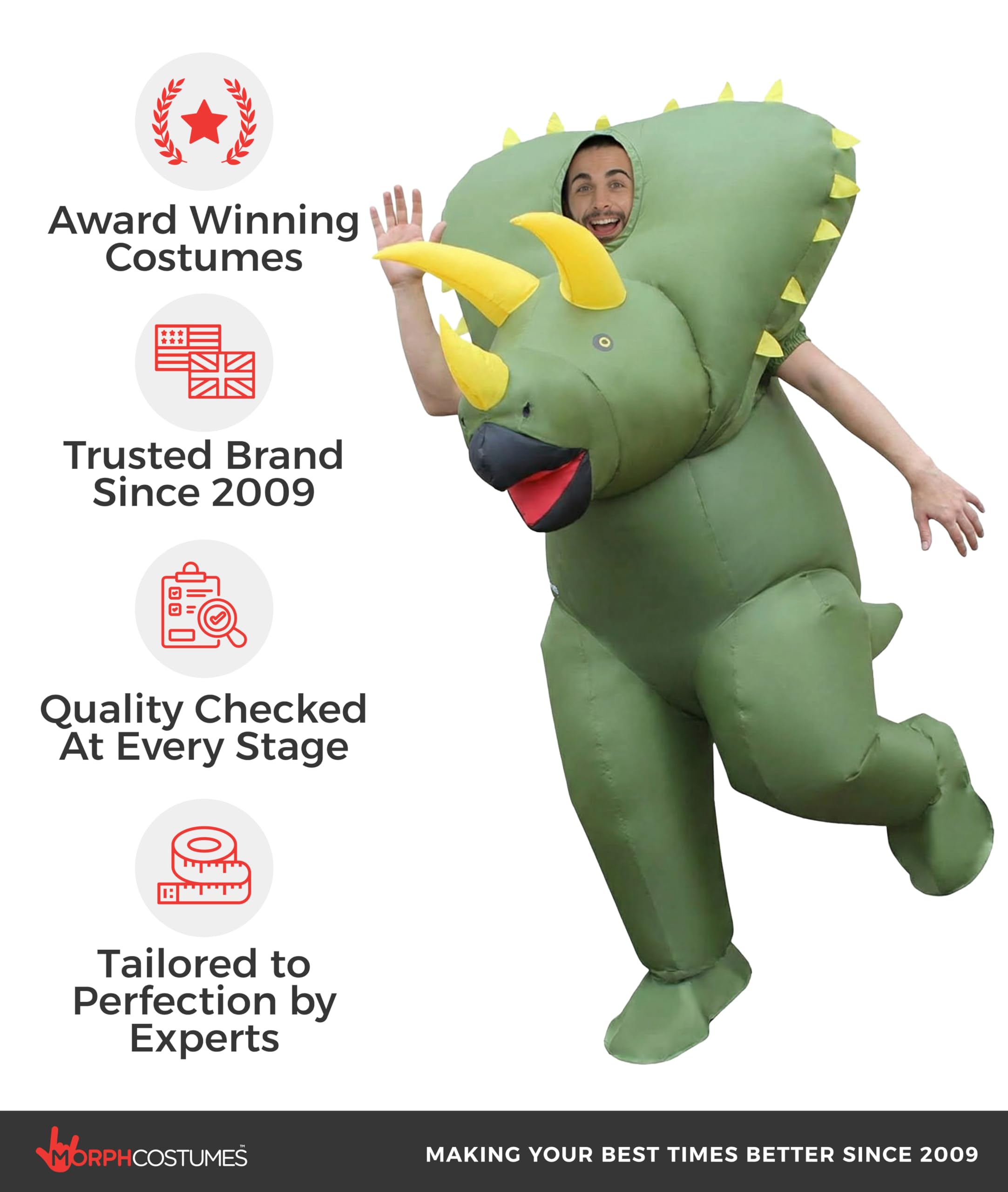Morph Adult Triceratops Inflatable Costume - Image 5