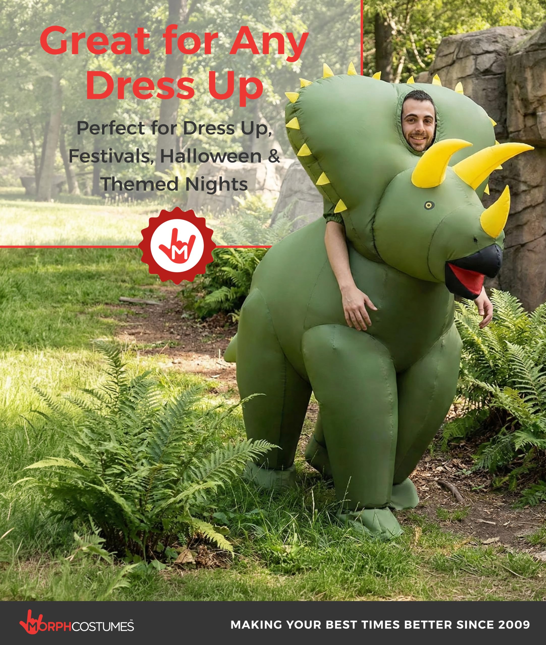 Morph Adult Triceratops Inflatable Costume - Image 6