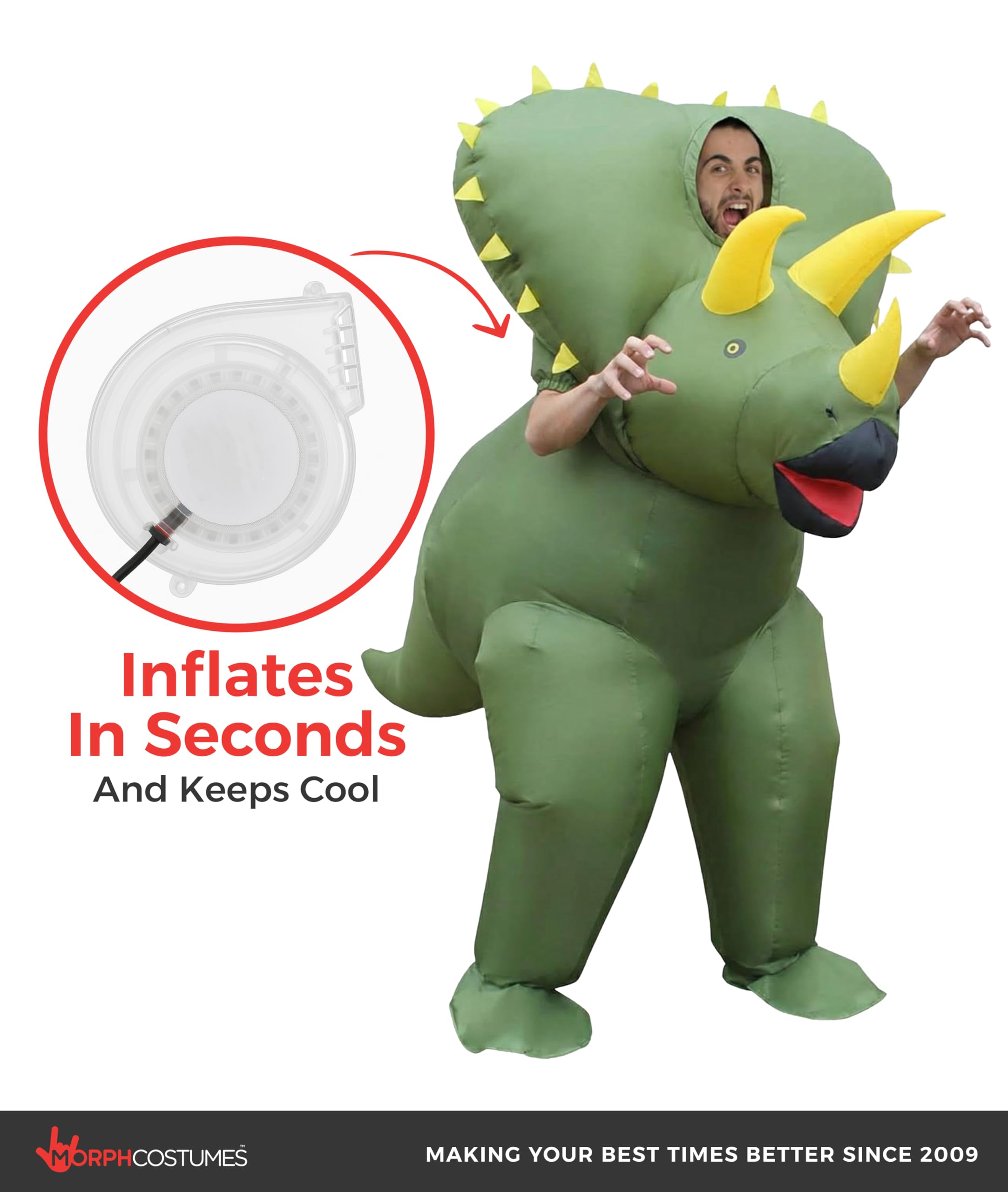 Morph Adult Triceratops Inflatable Costume - Image 7