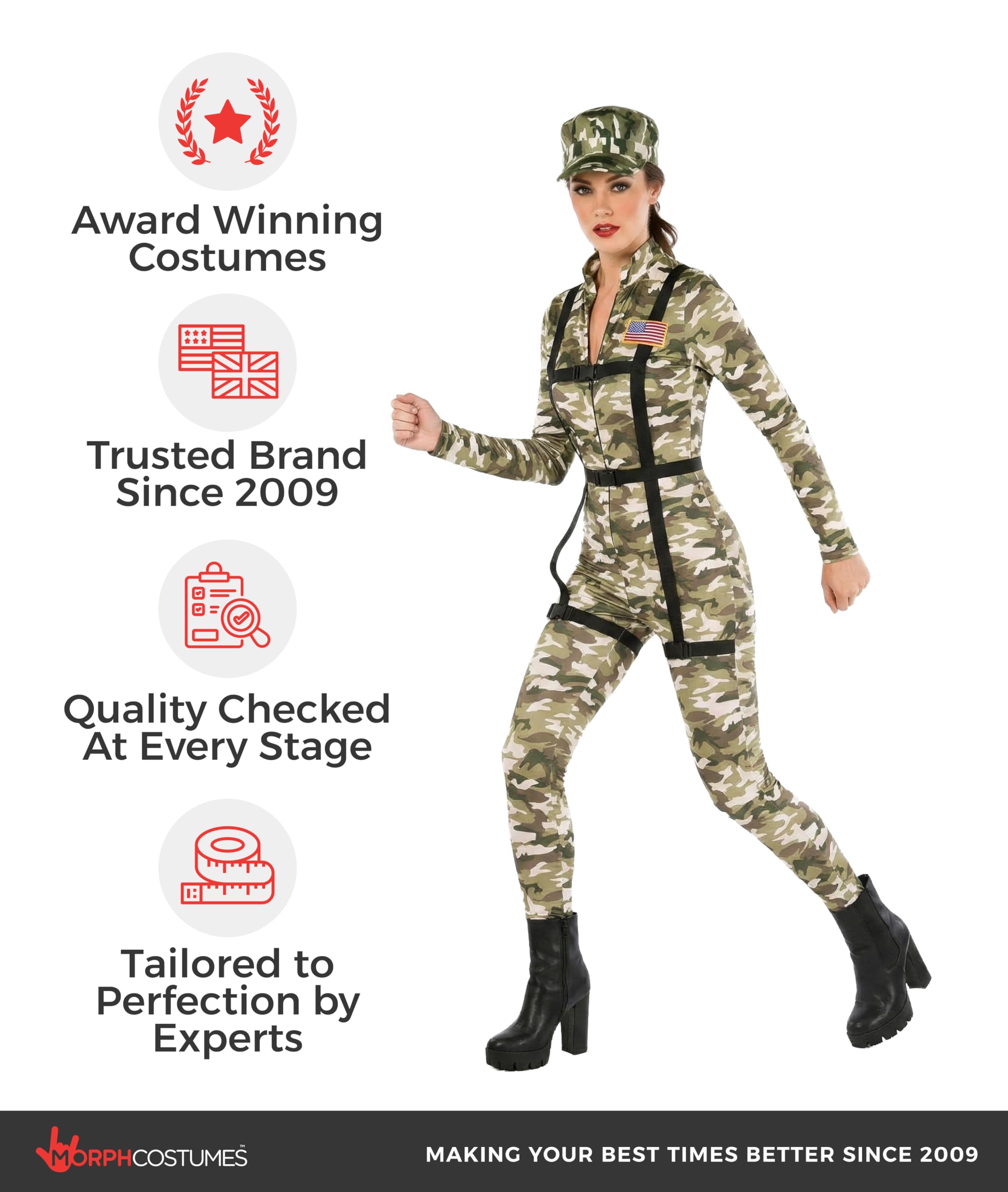Morph Army Costume Women, Camo Womens Costume, Swat Halloween Costumes For Women, Womens Halloween Costumes - Image 5