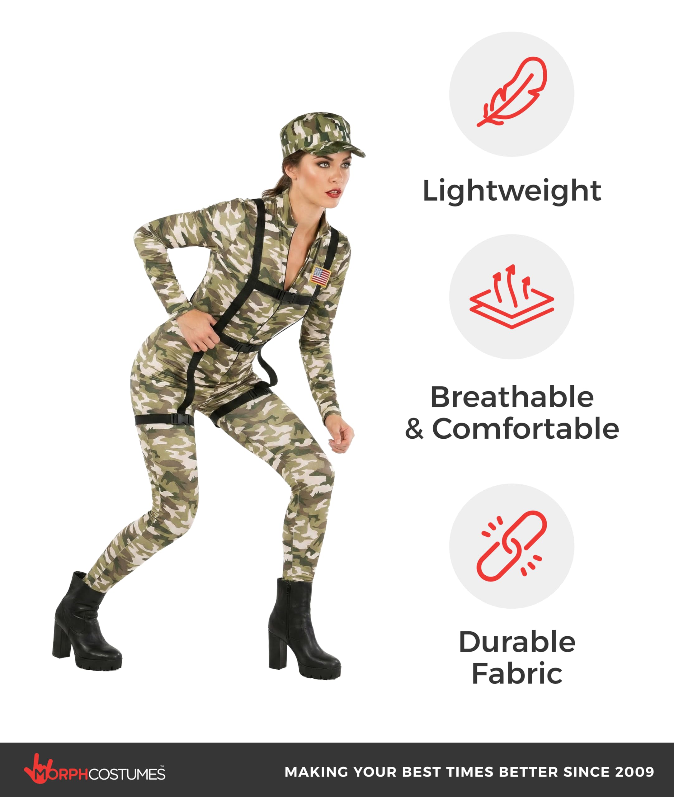 Morph Army Costume Women, Camo Womens Costume, Swat Halloween Costumes For Women, Womens Halloween Costumes - Image 7