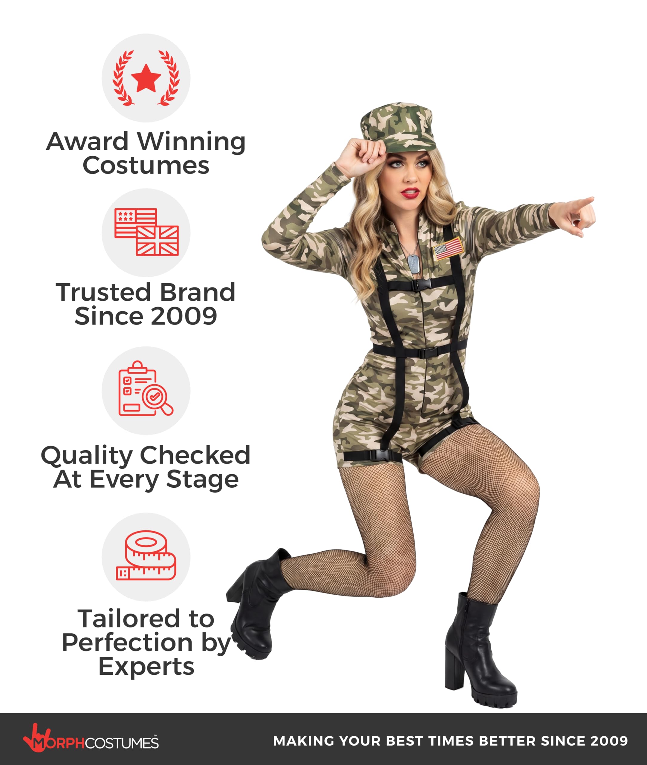 Morph Army Costume Women, Military Costume Women, Womens Halloween Costumes, Army Costumes For Adults - Image 5