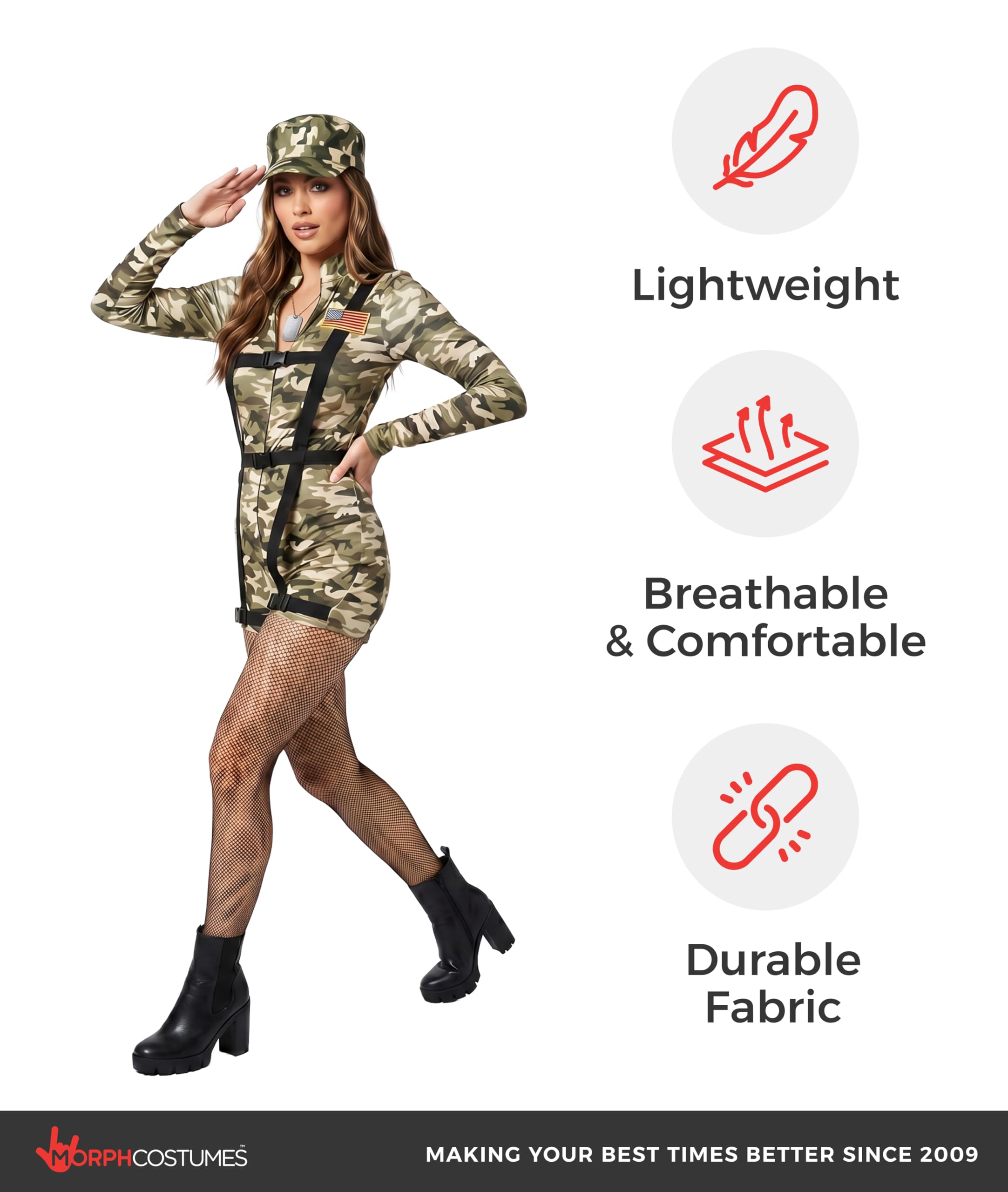Morph Army Costume Women, Military Costume Women, Womens Halloween Costumes, Army Costumes For Adults - Image 7