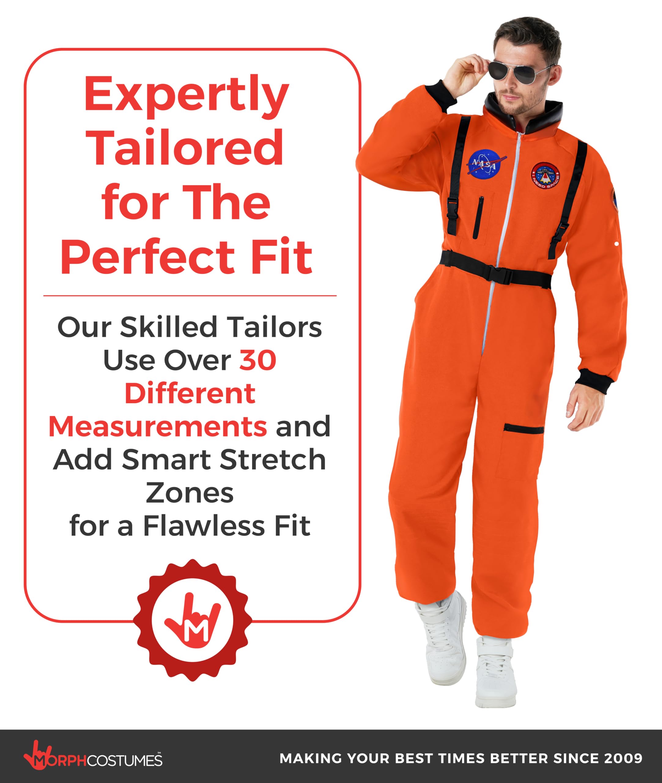 Morph Astronaut Costume Adult, Space Suit Men, Mens Halloween Costume Astronaut Suits, Nasa Costumes Adult - Image 4