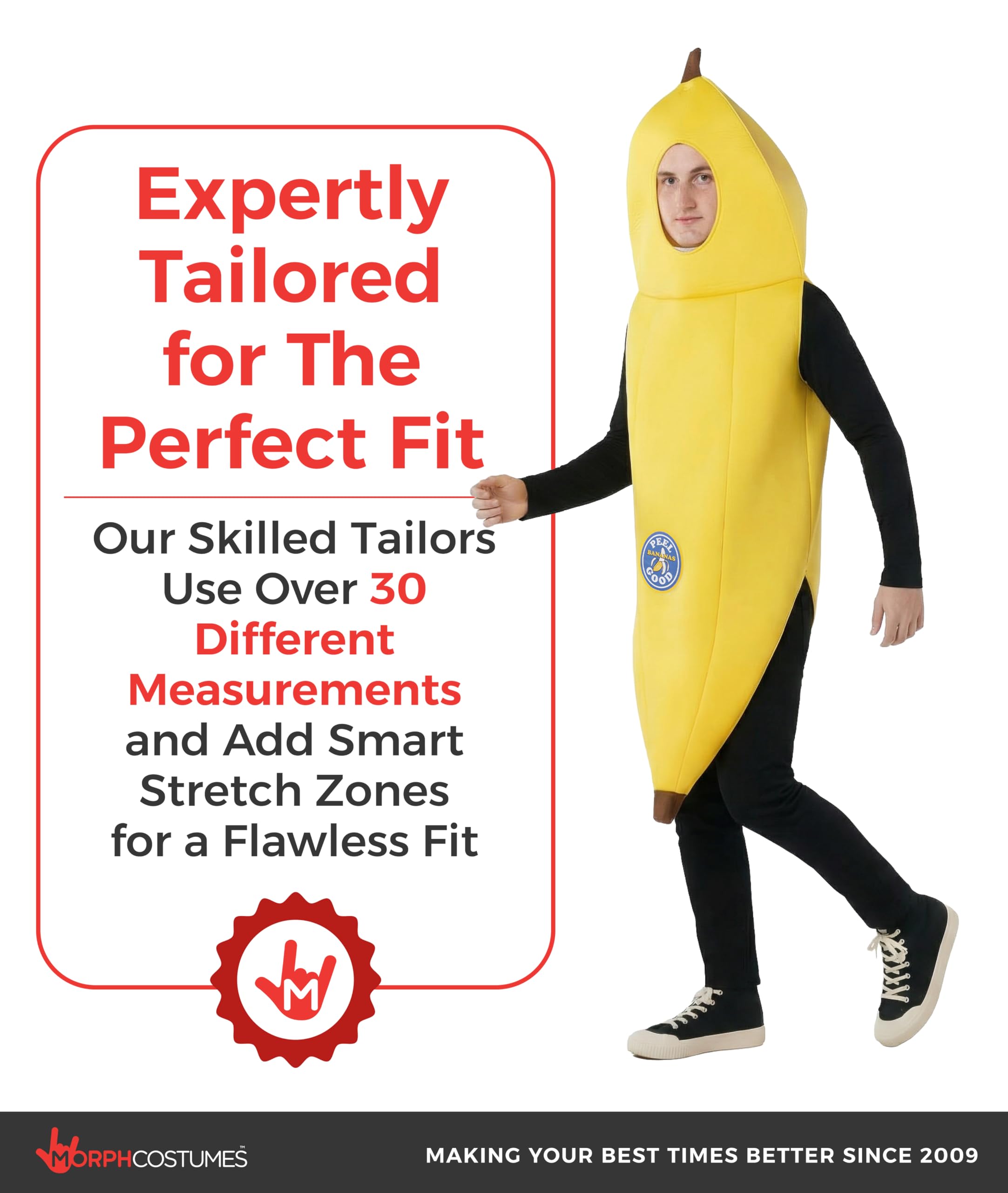 Morph Banana Costume Adult, Adult Banana Peely Suit, Fruit Costume For Men, Halloween Costumes For Men - Image 3