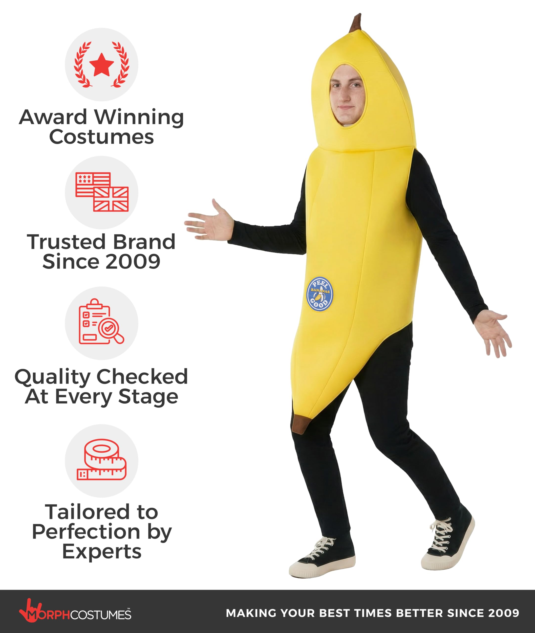 Morph Banana Costume Adult, Adult Banana Peely Suit, Fruit Costume For Men, Halloween Costumes For Men - Image 5
