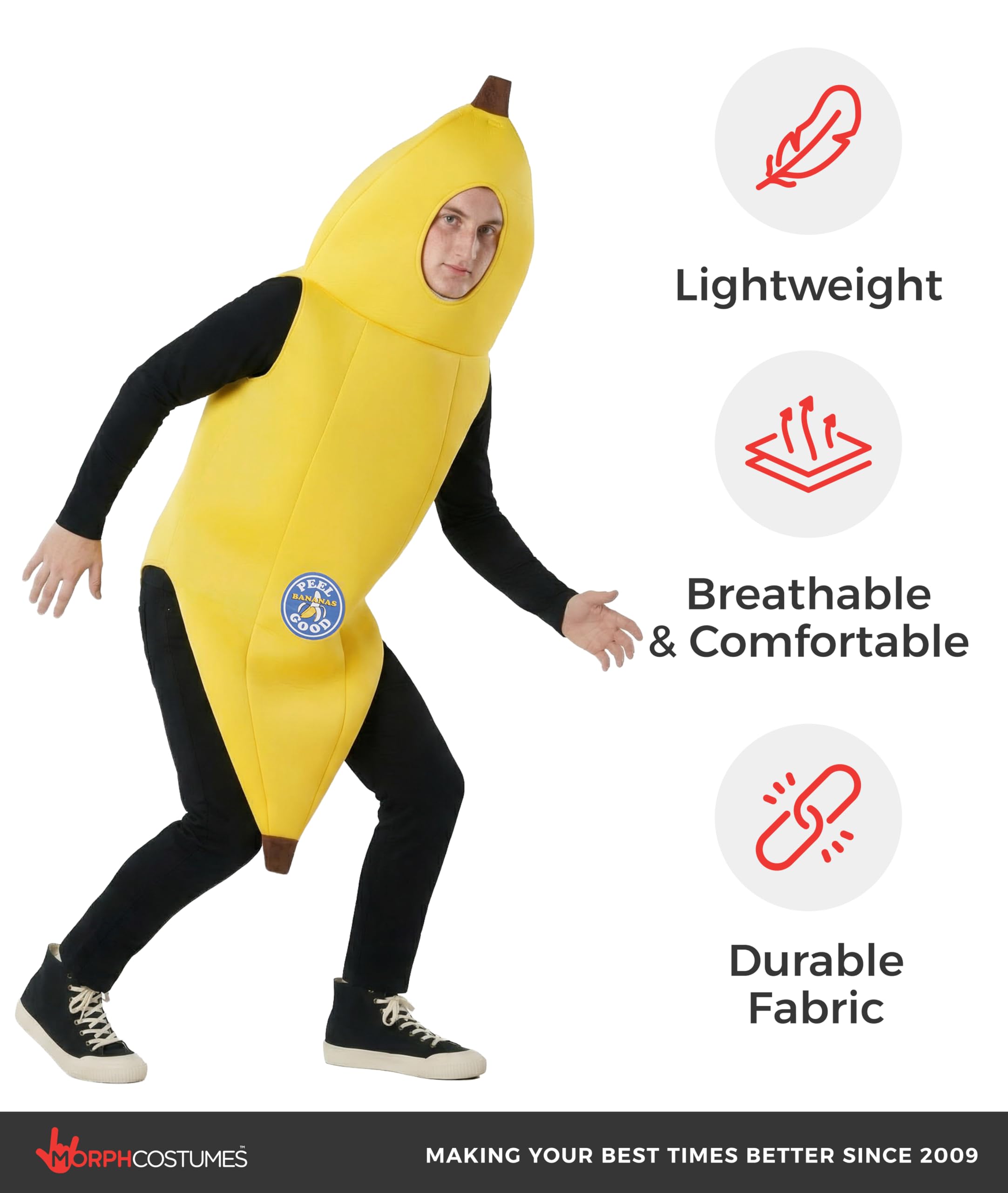 Morph Banana Costume Adult, Adult Banana Peely Suit, Fruit Costume For Men, Halloween Costumes For Men - Image 6