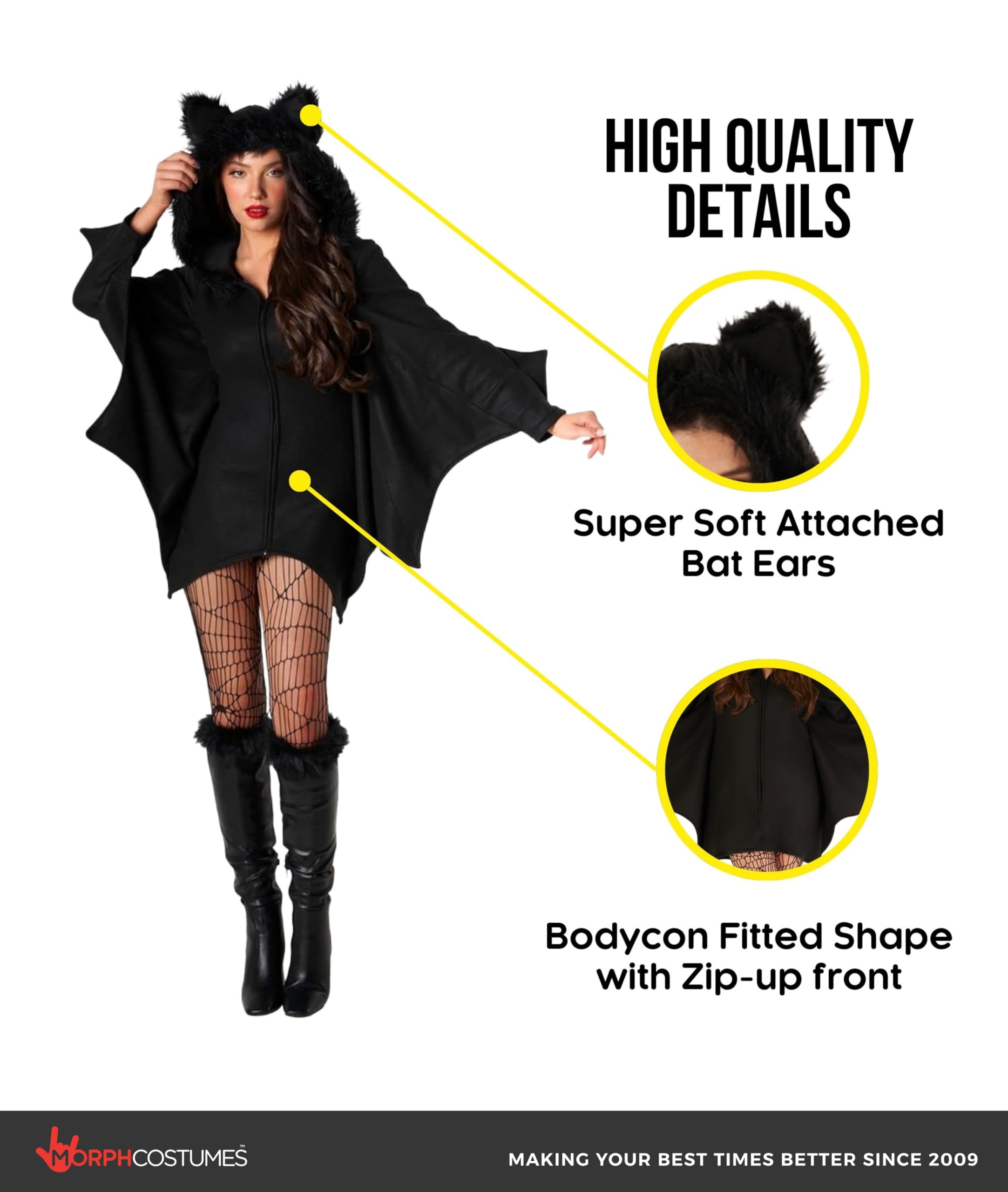 Morph - Bat Costume Adult Women, Bat Wings Costume Plus Size, Halloween Costumes For Women, Halloween Costumes 2025 - Image 3