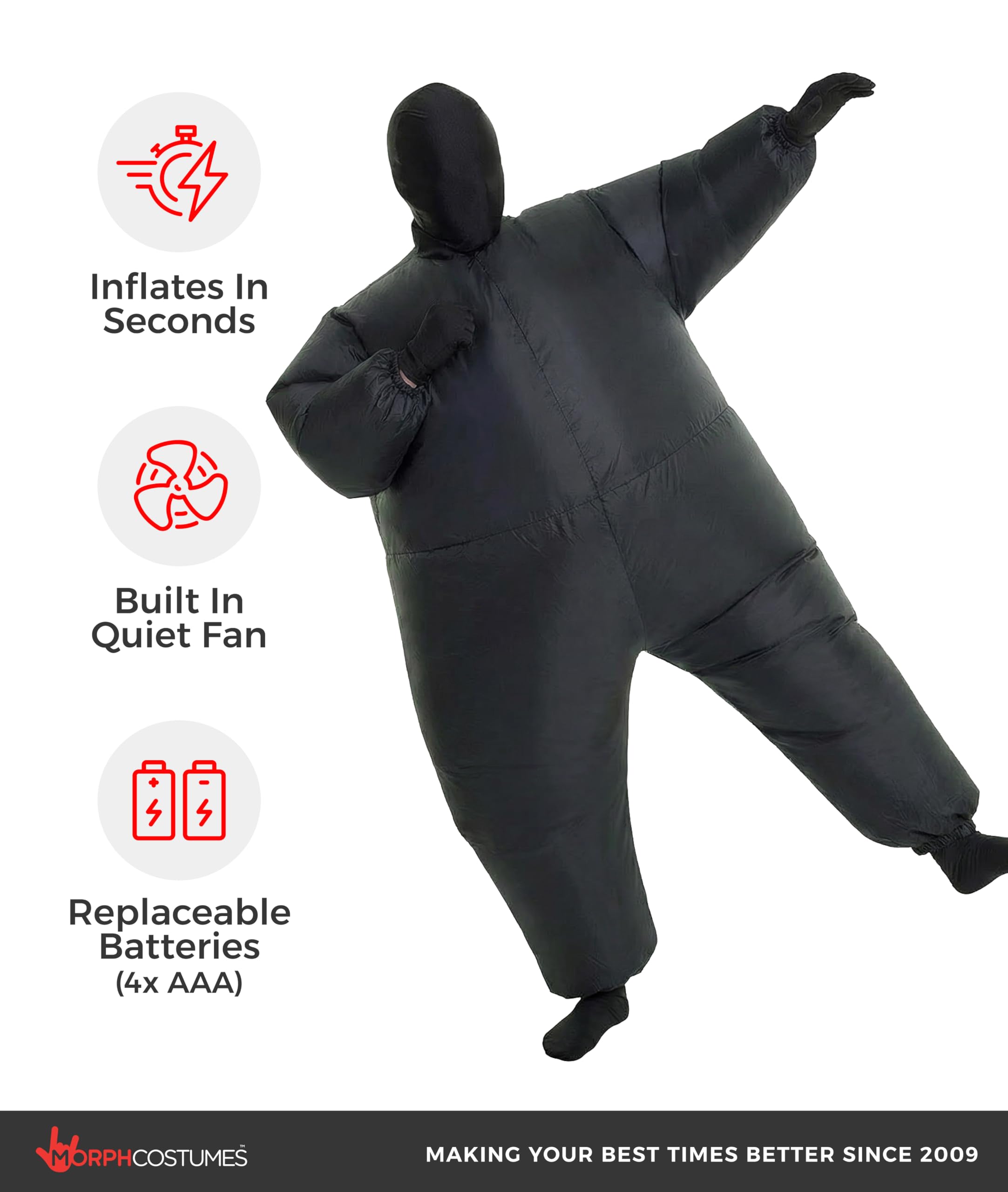 Morph Black Inflatable Costume Kids, Inflatable Costumes for Kids, Blow Up Costumes for Kid - Image 3