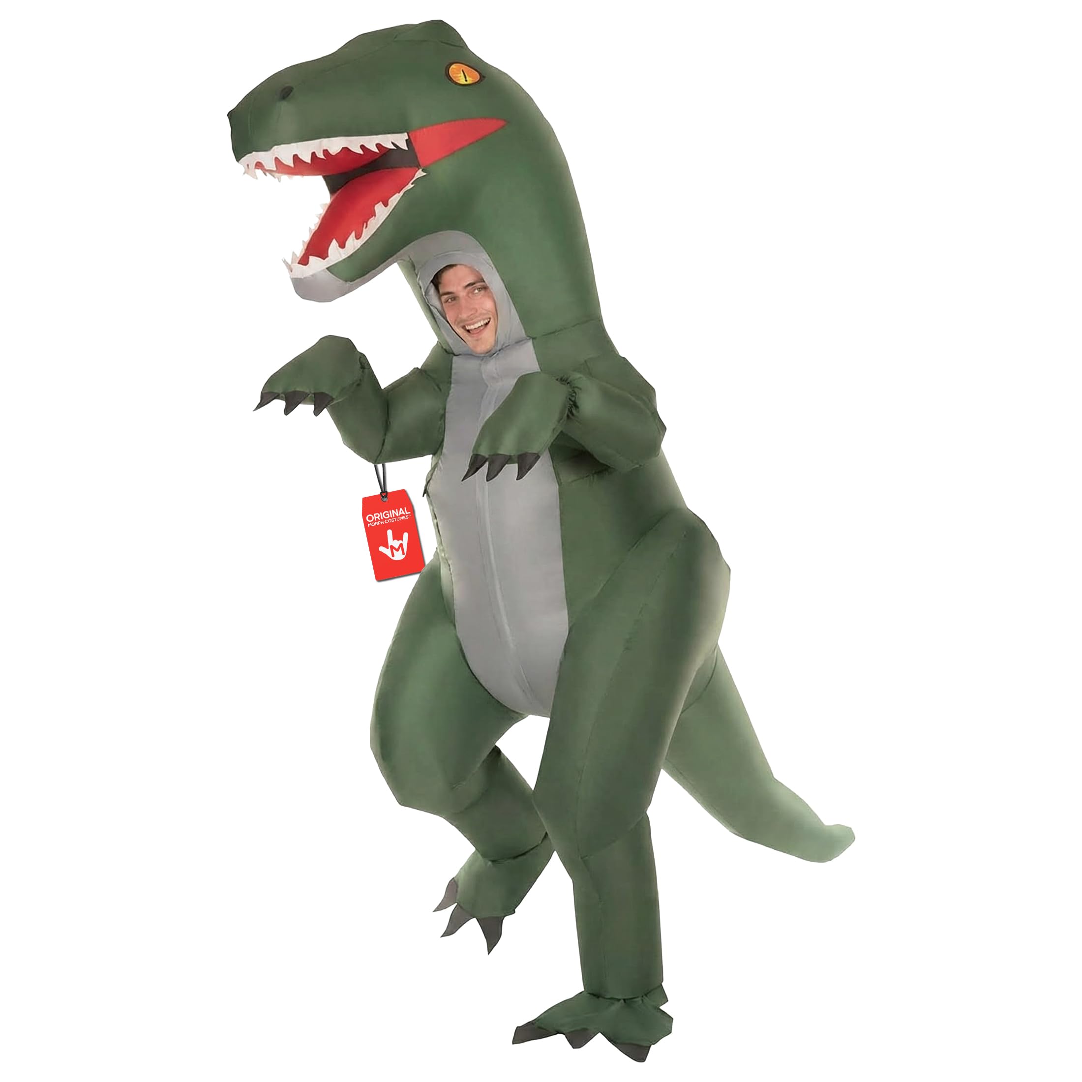 Morph Blow Up Velociraptor Costume, Inflatable Dinosaur Costume Adult, Blow Up Dinosaur Costume Adult
