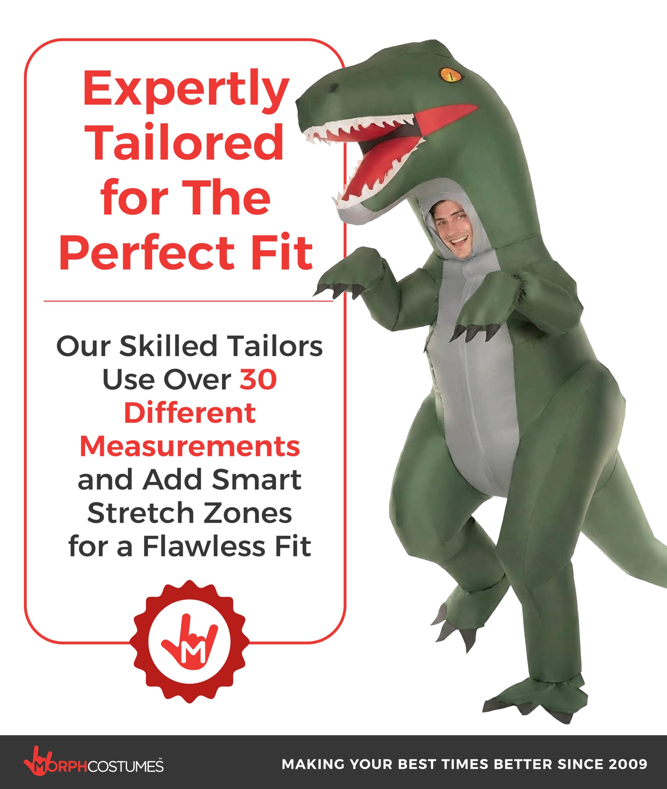 Morph Blow Up Velociraptor Costume, Inflatable Dinosaur Costume Adult, Blow Up Dinosaur Costume Adult - Image 4