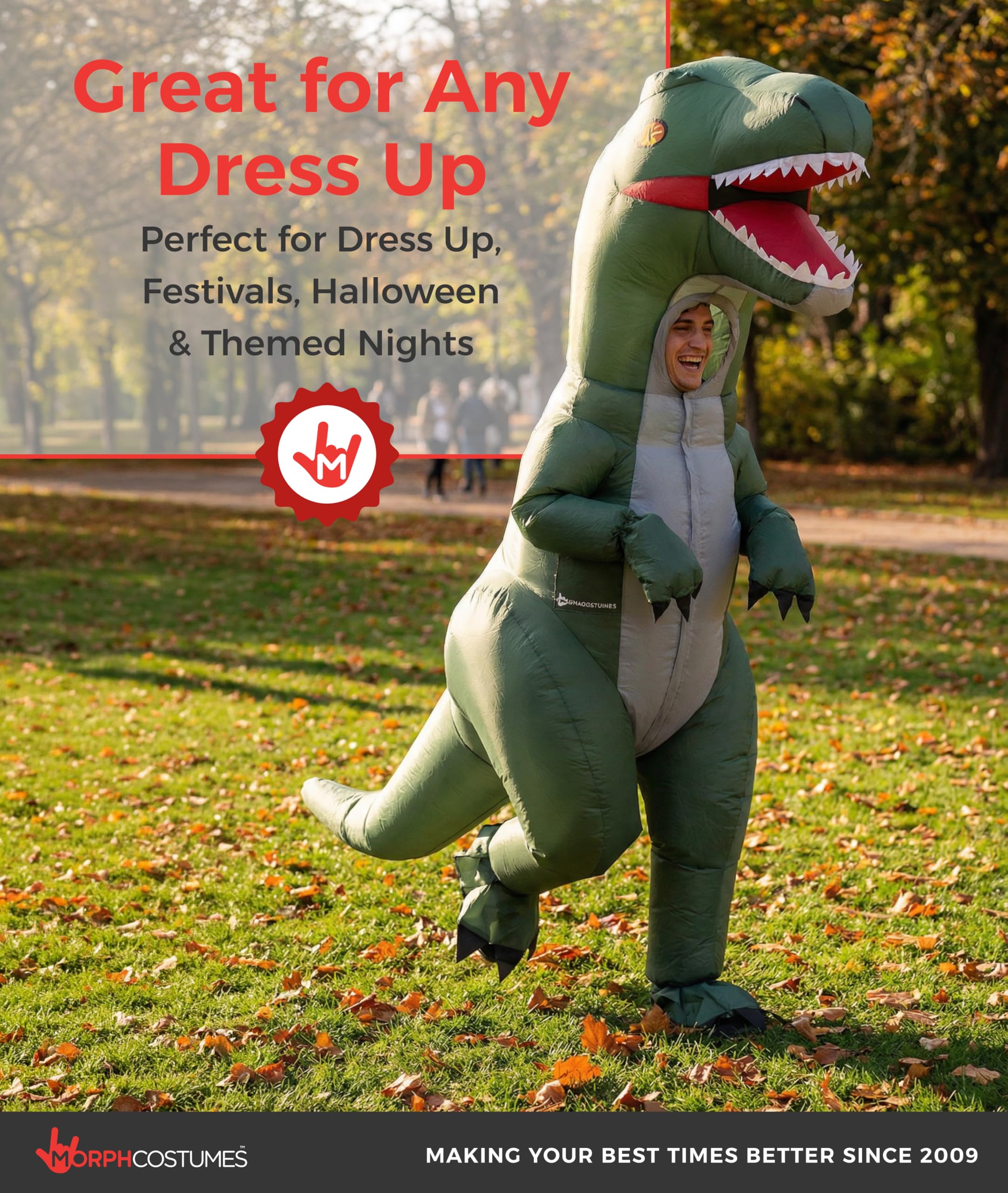 Morph Blow Up Velociraptor Costume, Inflatable Dinosaur Costume Adult, Blow Up Dinosaur Costume Adult - Image 6