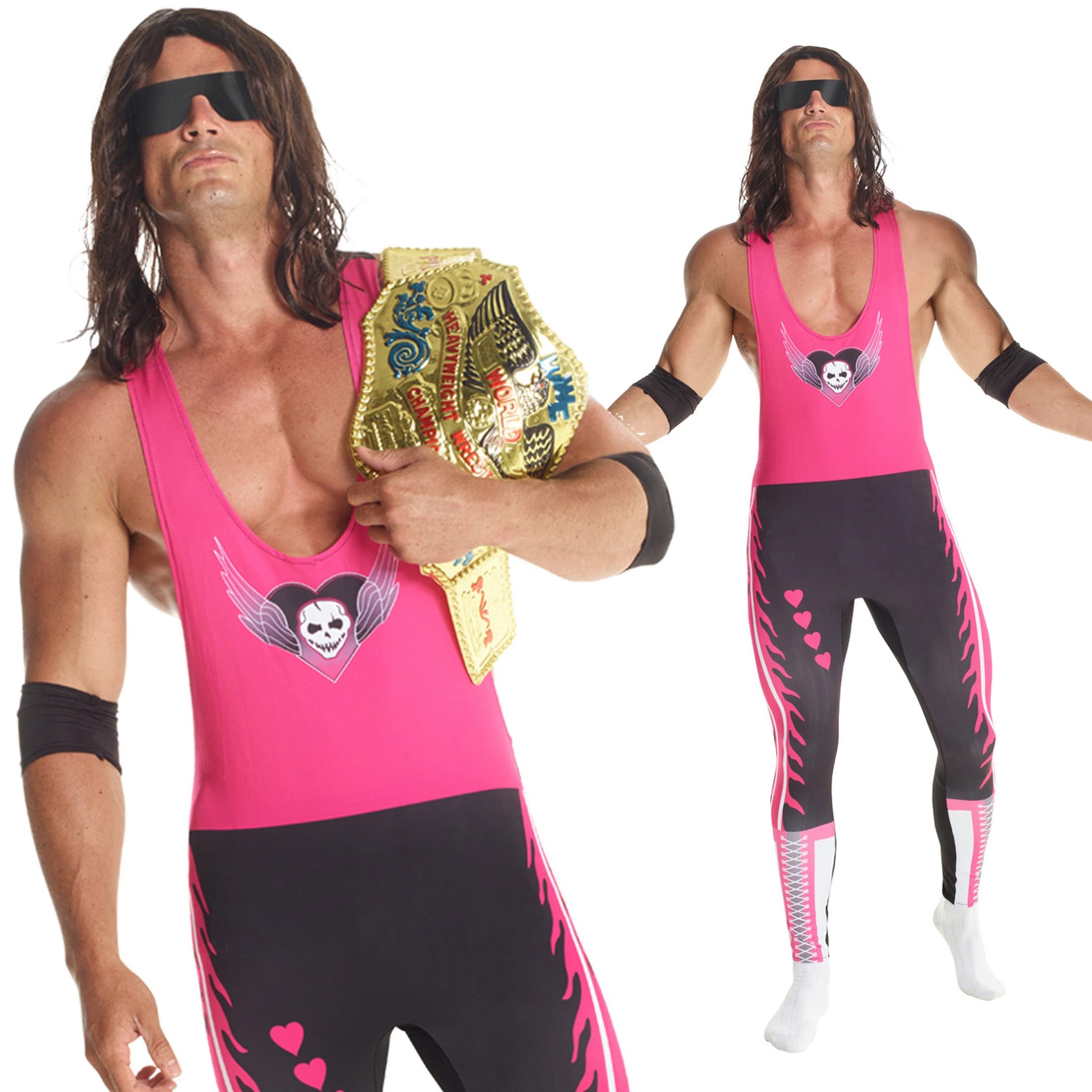 Morph Bret Hart Costume, Bret the Hitman Hart WWE Costume Adult, Wrestling Costumes for Men, WWE Costumes for Men - Image 6