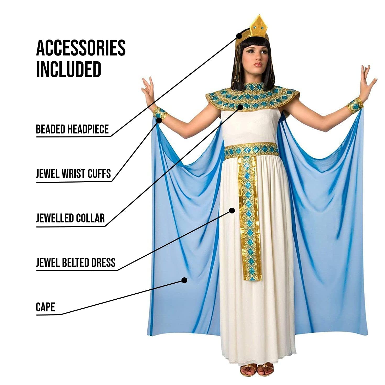 Morph Cleopatra Costume, Egyptian Costume Womens, Cleopatra Costumes Women, Greek Goddess Costumes Womens - Image 2