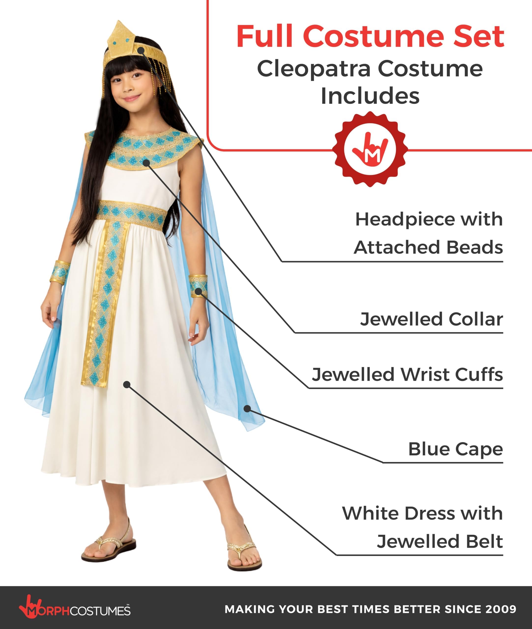 Morph Cleopatra Costume Kids, Egyptian Costume Kids, Cleopatra Costumes for Girls, Egyptian Costumes Girls - Image 2