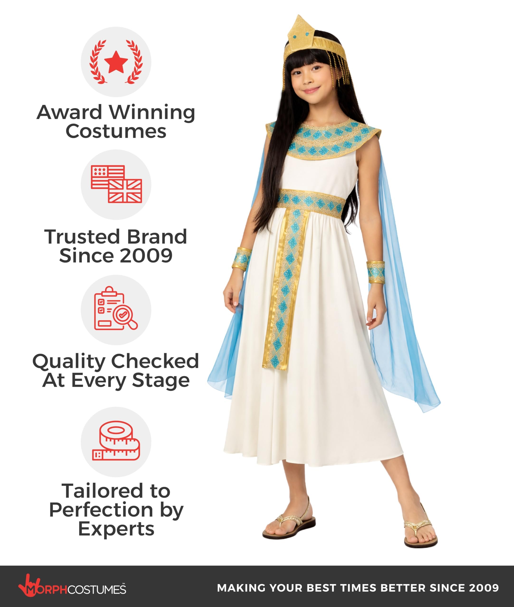 Morph Cleopatra Costume Kids, Egyptian Costume Kids, Cleopatra Costumes for Girls, Egyptian Costumes Girls - Image 5