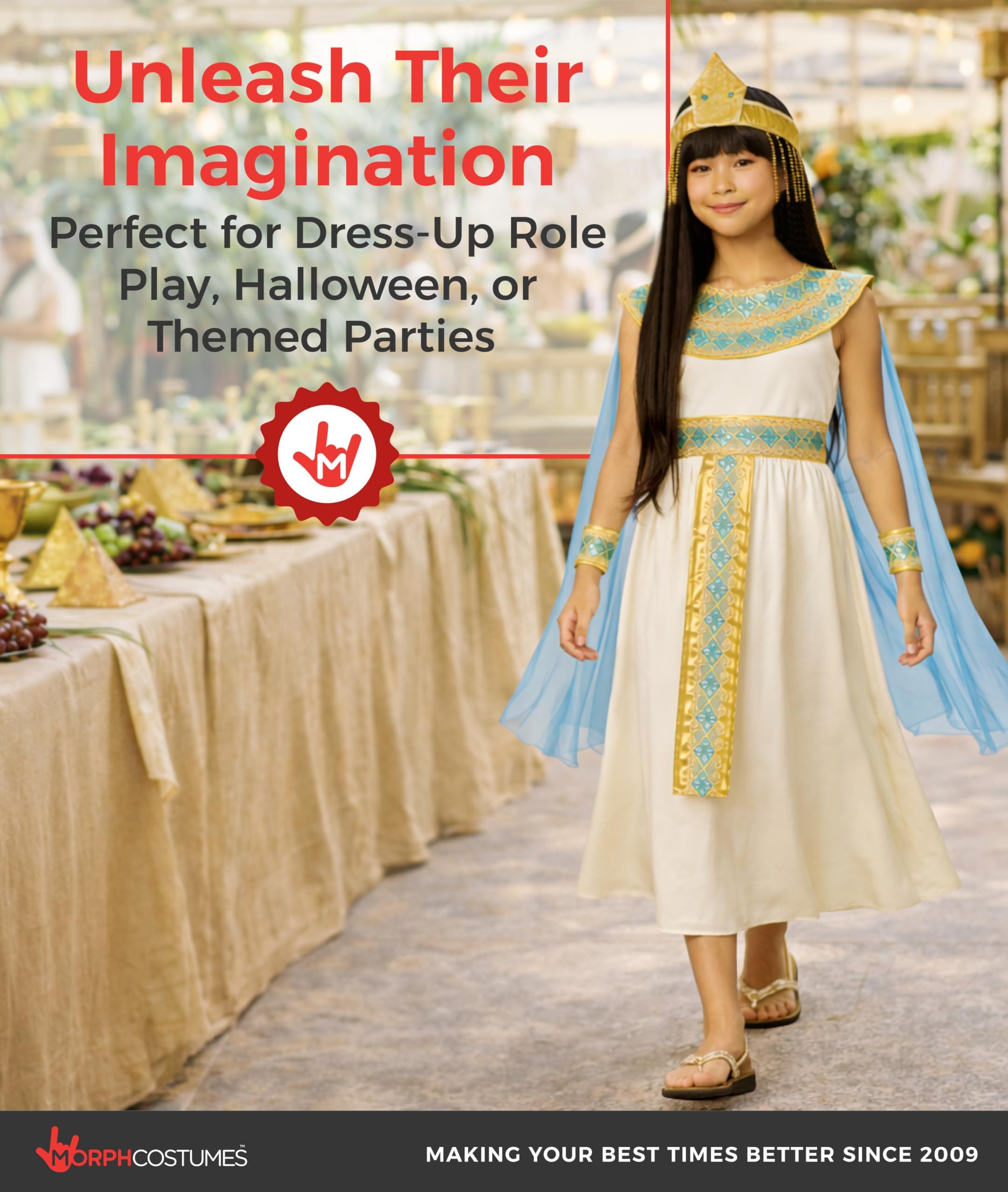 Morph Cleopatra Costume Kids, Egyptian Costume Kids, Cleopatra Costumes for Girls, Egyptian Costumes Girls - Image 6