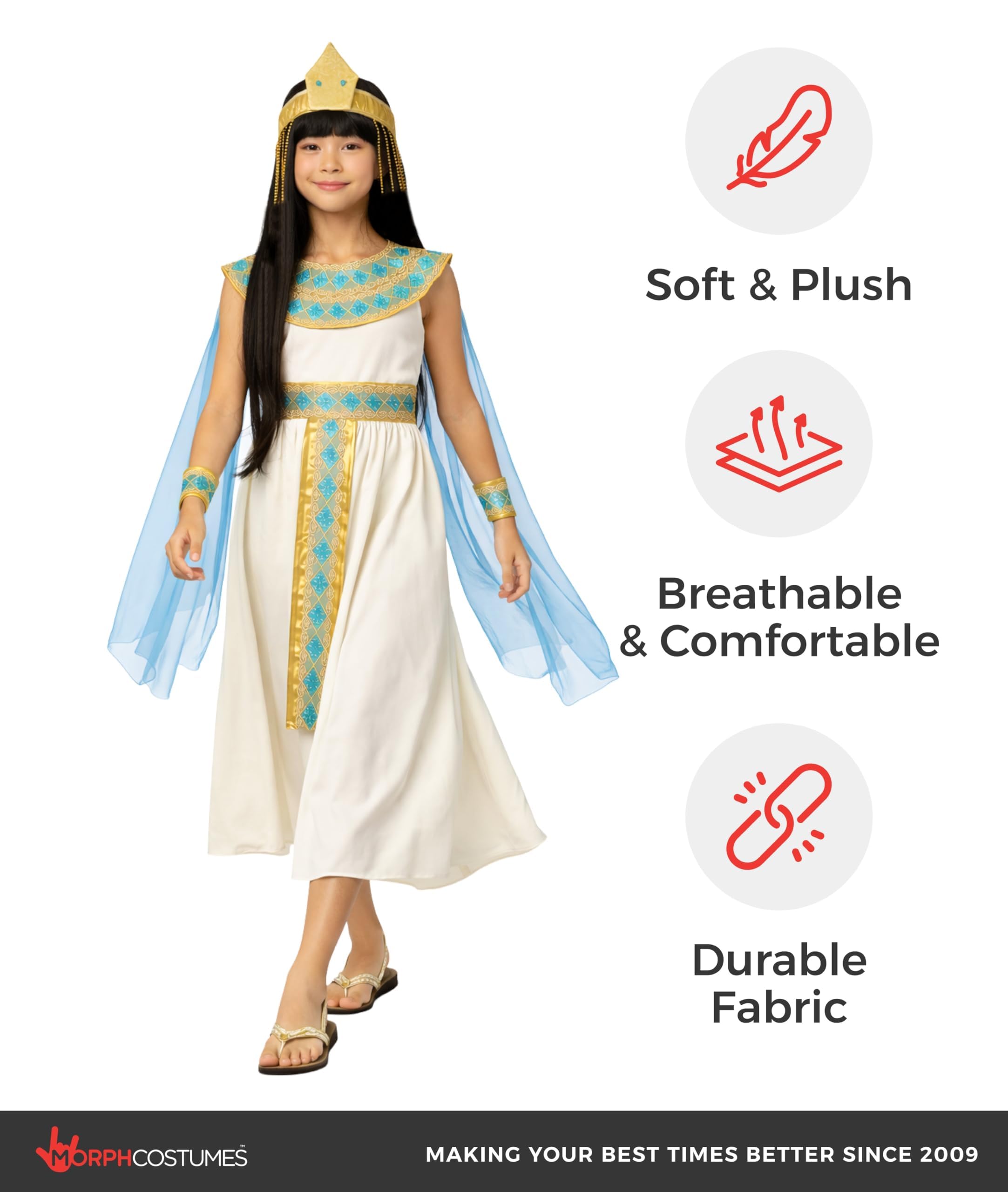 Morph Cleopatra Costume Kids, Egyptian Costume Kids, Cleopatra Costumes for Girls, Egyptian Costumes Girls - Image 7