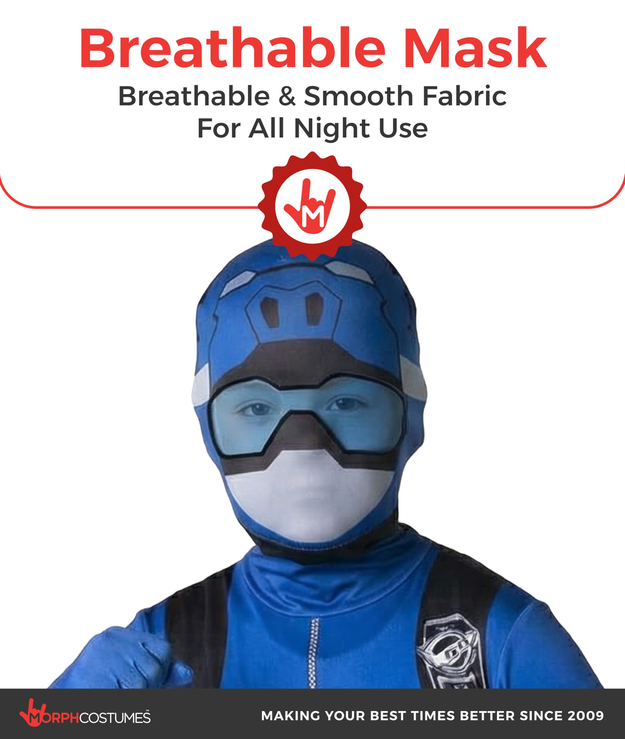 Morph Costumes Blue Power Ranger Costume Kids Halloween Costumes Medium - Image 4