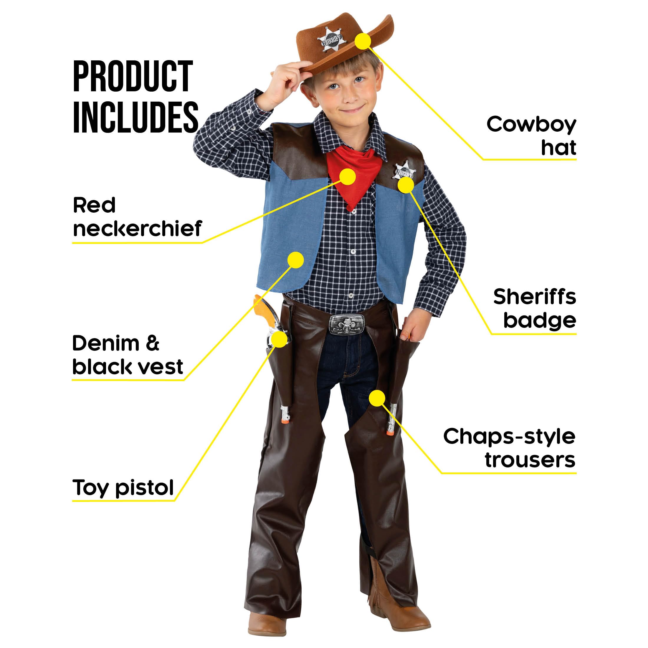 Morph Cowboy Costume For Boys, Cowboy Outfit For Boys, Cowboy Costume Kids, Boys Halloween Costume - Image 7