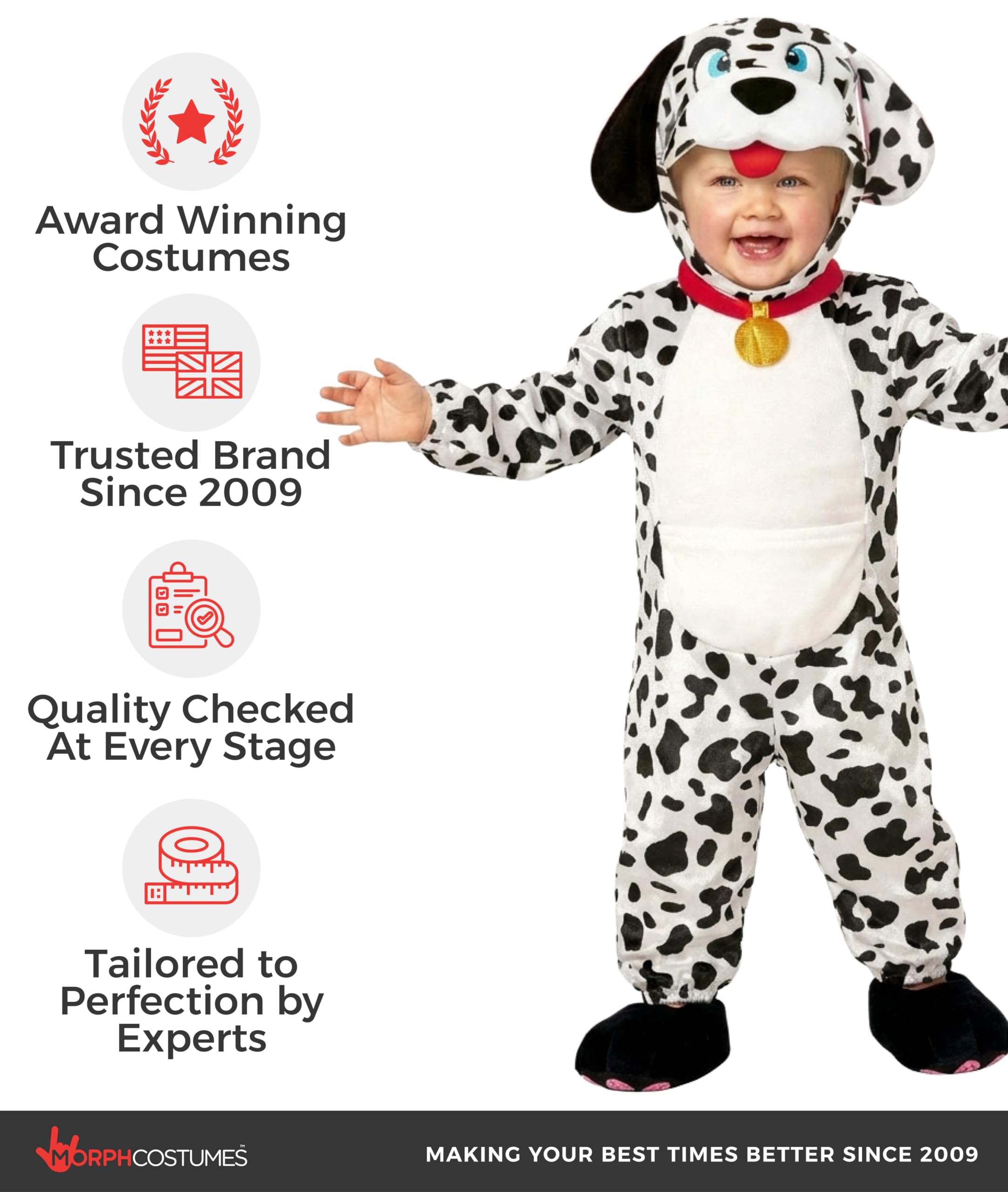 Morph Dalmatian Costume Baby, Dalmatian Costume Kids, Toddler Puppy Costume, Toddler Dog, Kids Halloween Costumes For Kids - Image 5