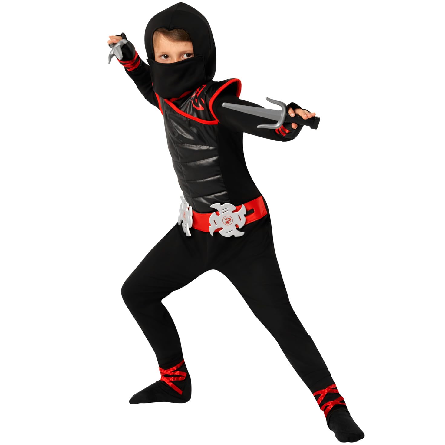Morph Deluxe Boys Ninja Costume With Ninjas Toy Accessories, Ninja Costumes Kids, Boys Ninjas Costume - Image 5