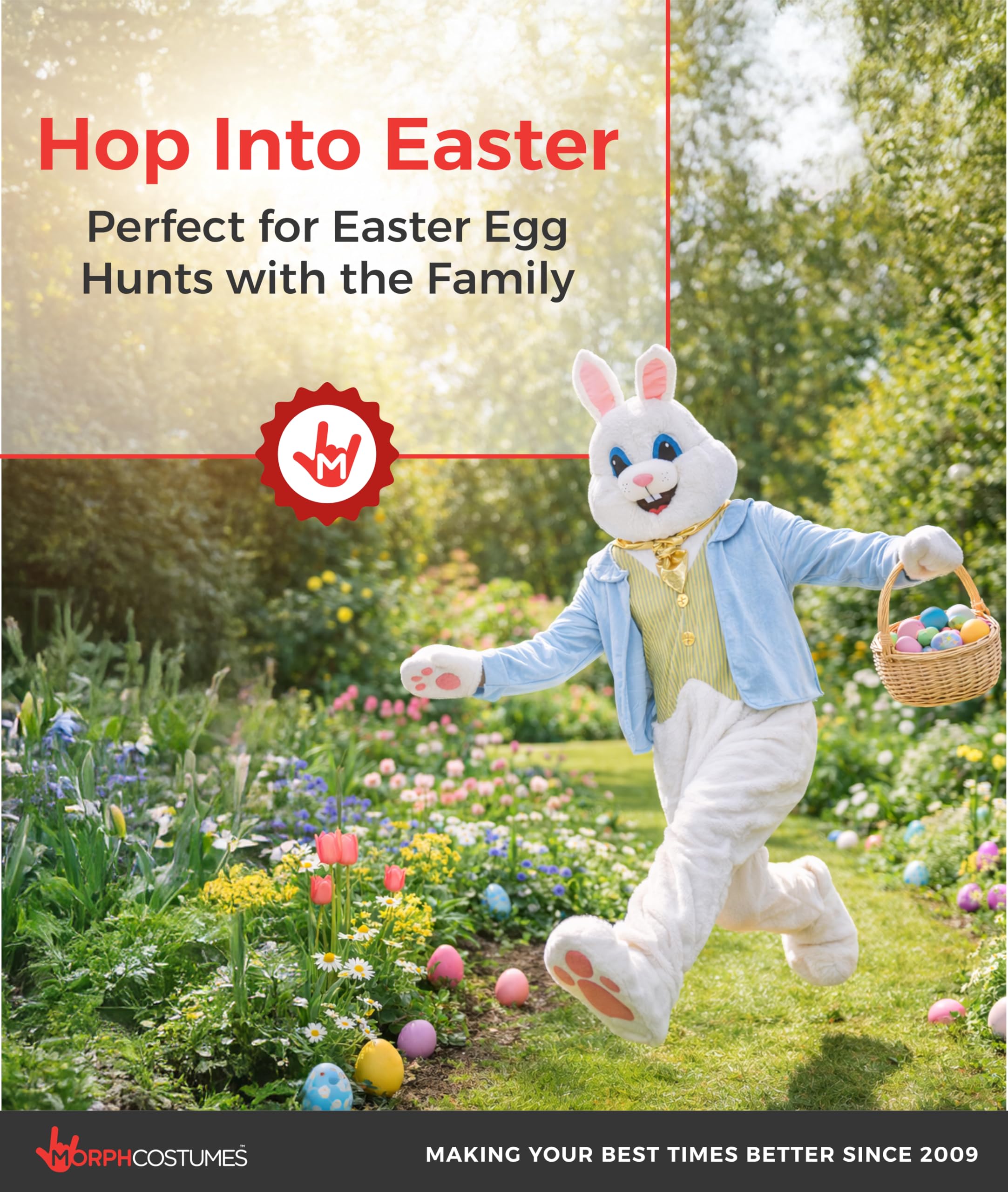 Morph Deluxe Easter Bunny Costume Adult, Bunny Suit, Easter Costumes for Adults, Rabbit Costume Adult - Image 6