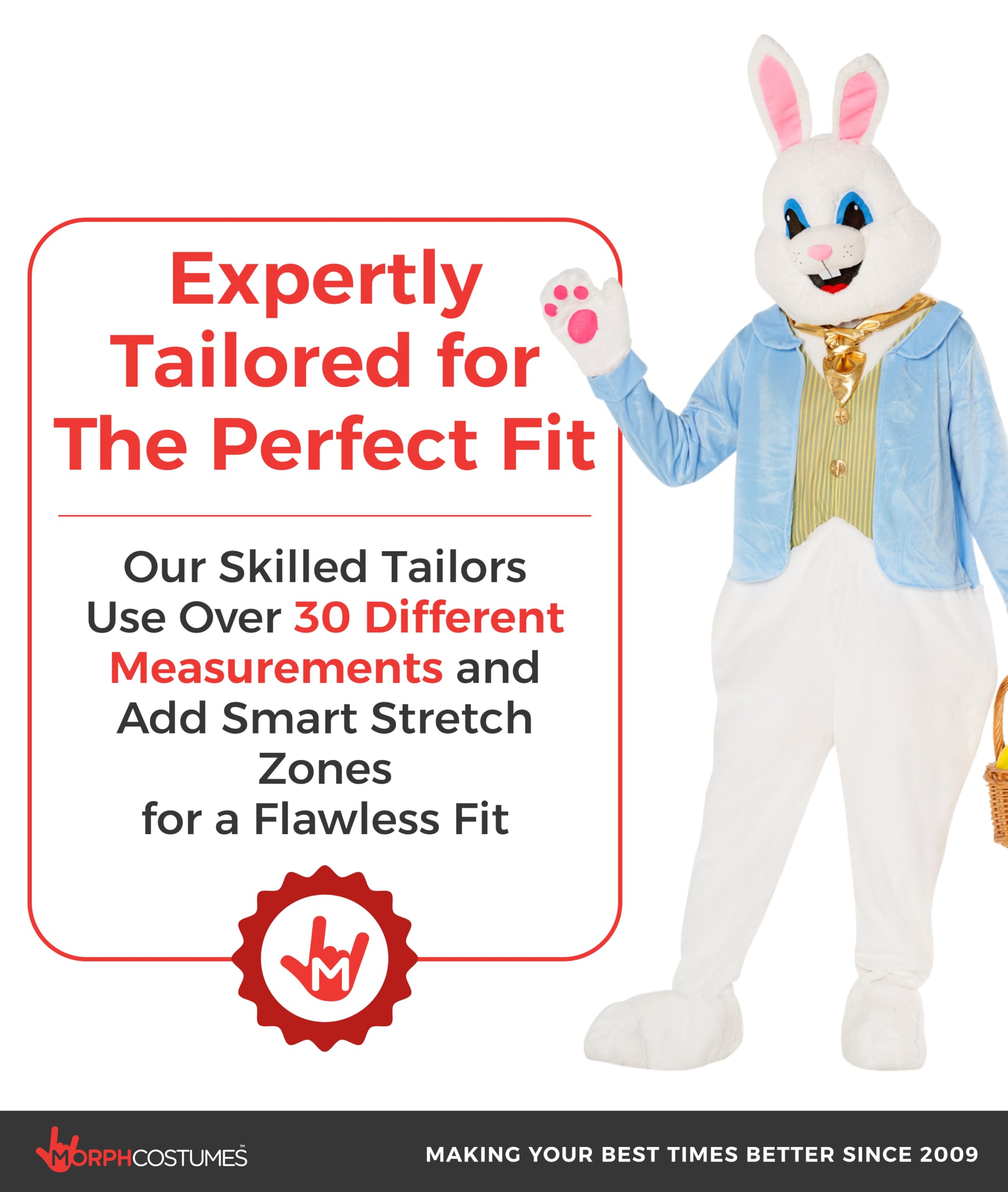 Morph Deluxe Easter Bunny Costume Adult, Bunny Suit, Easter Costumes for Adults, Rabbit Costume Adult - Image 7