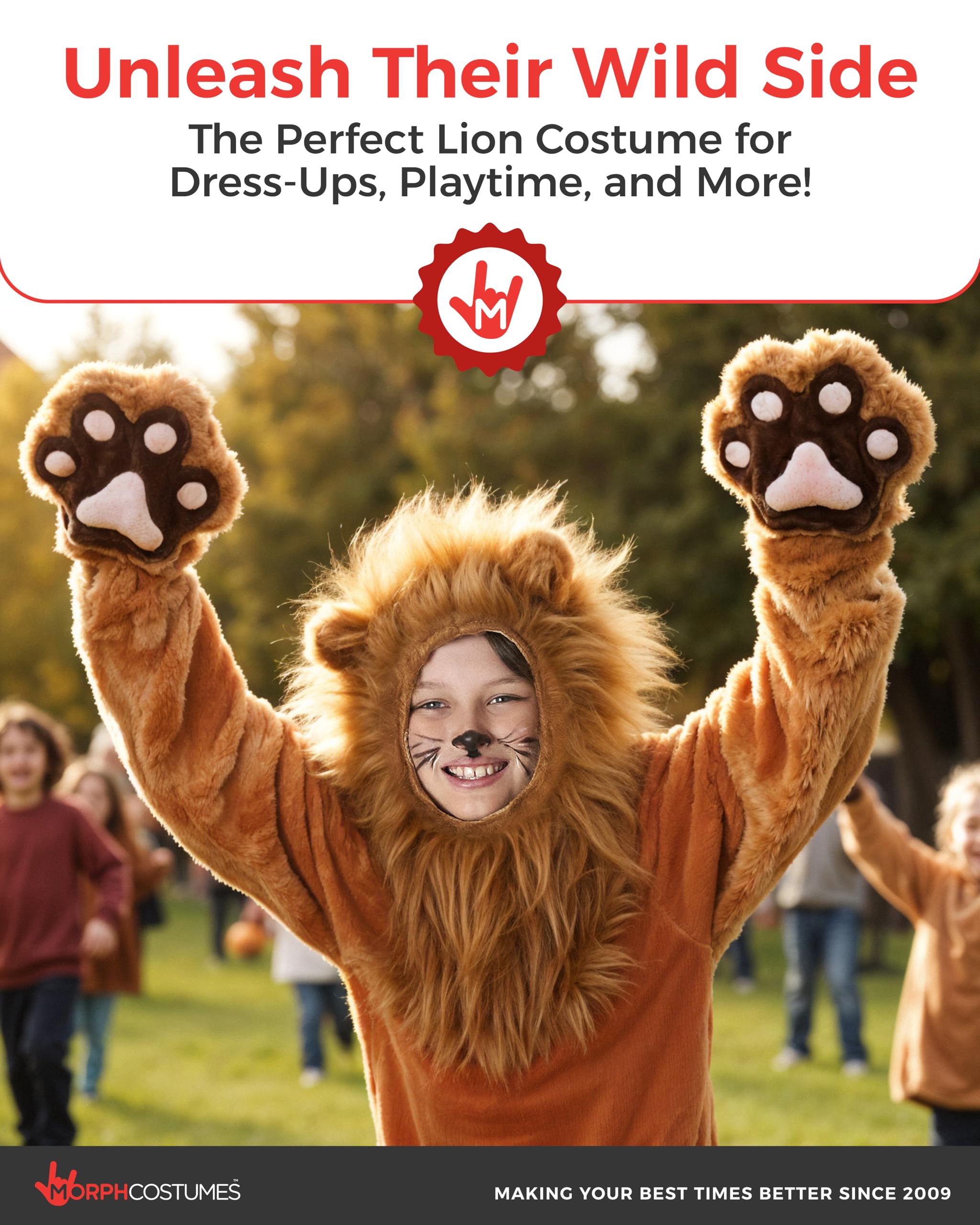 Morph Deluxe Lion Costume Kids, Lion Mane Costume for Kids, Toddler Lions Costumes, Book Character Day Costumes - Image 7