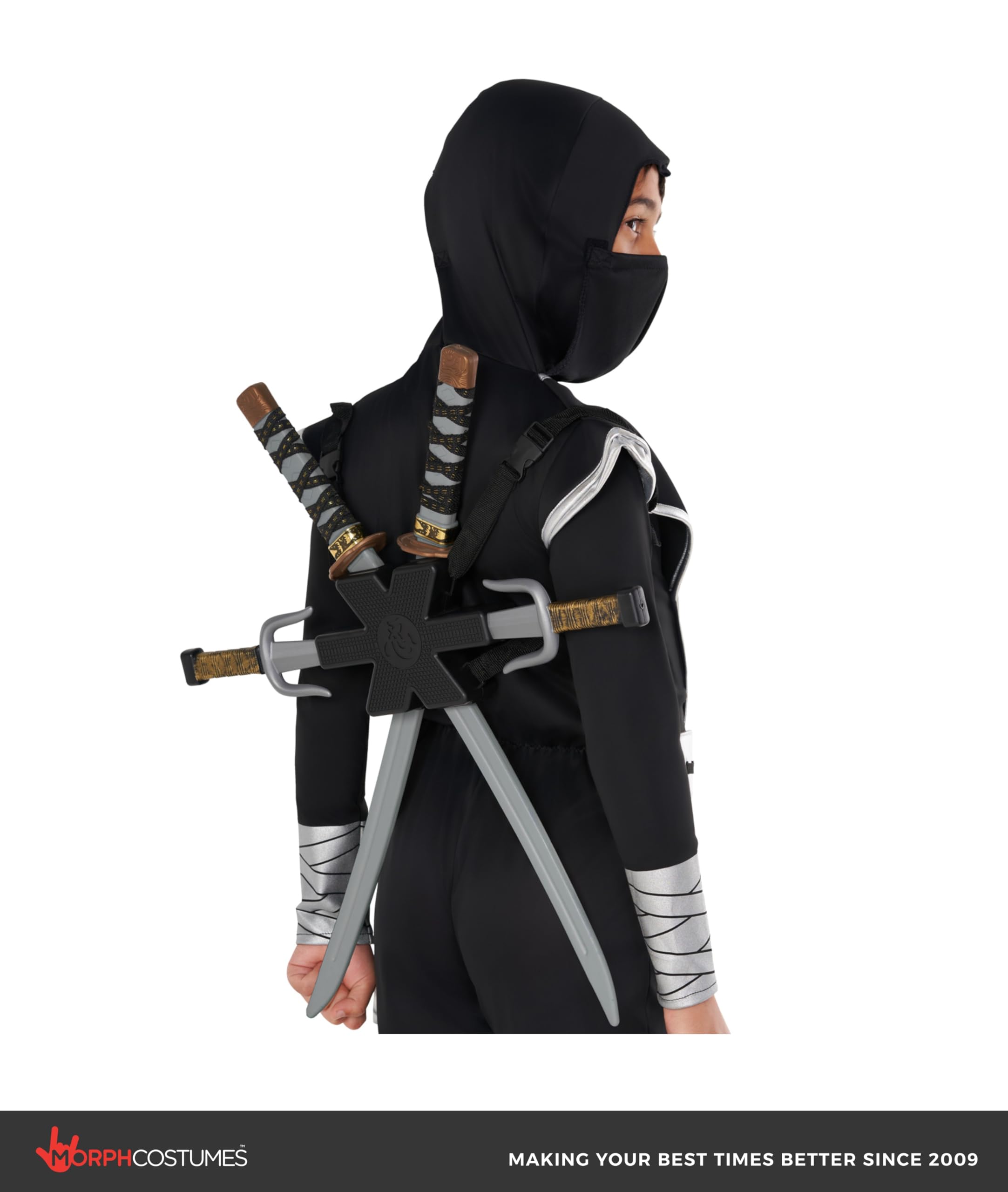 Morph Deluxe Silver Boys Ninja Costume, Ninja Kids Costumes, Ninjas Kids Costume, Boys Ninjas Costumes - Image 6