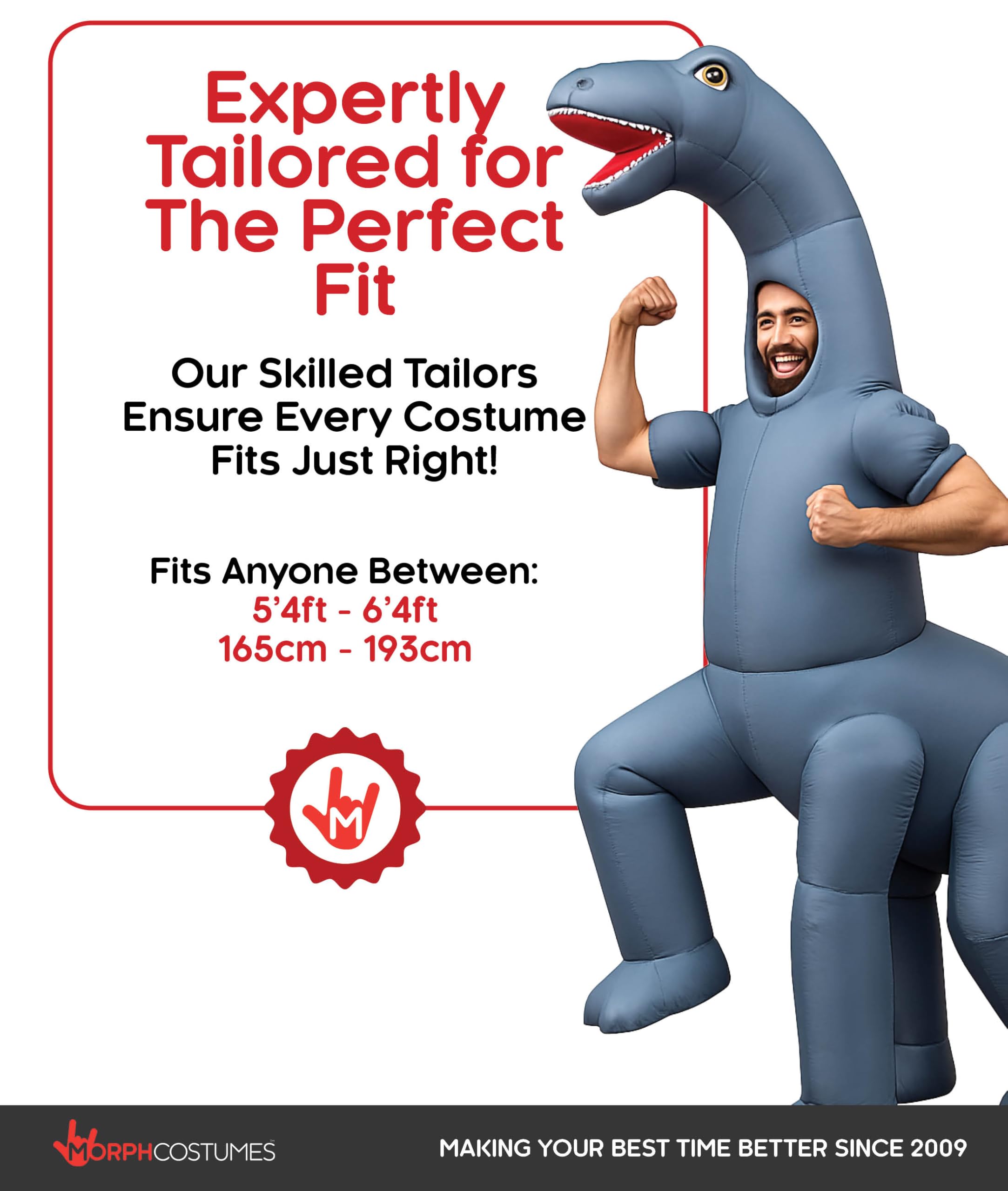 Morph Diplodocus Inflatable Costume, Inflatable Dinosaur Costume Adult, Blow Up Dinosaur Costume Adult, Blow Up Costumes for Adults - Image 3