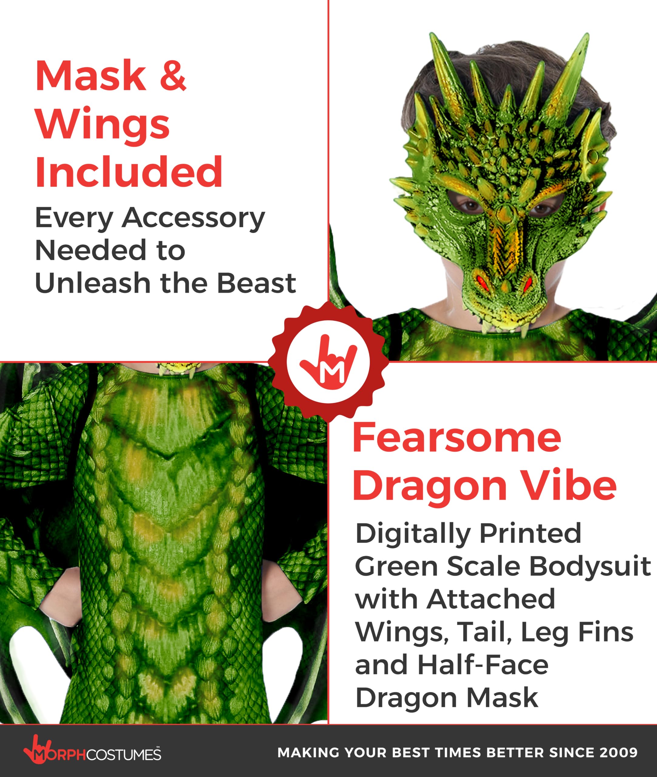 Morph Dragon Costume For Kids, Dragon Wing Costumes For Boys, Halloween Costumes Kids, Boys Halloween Costume - Image 3