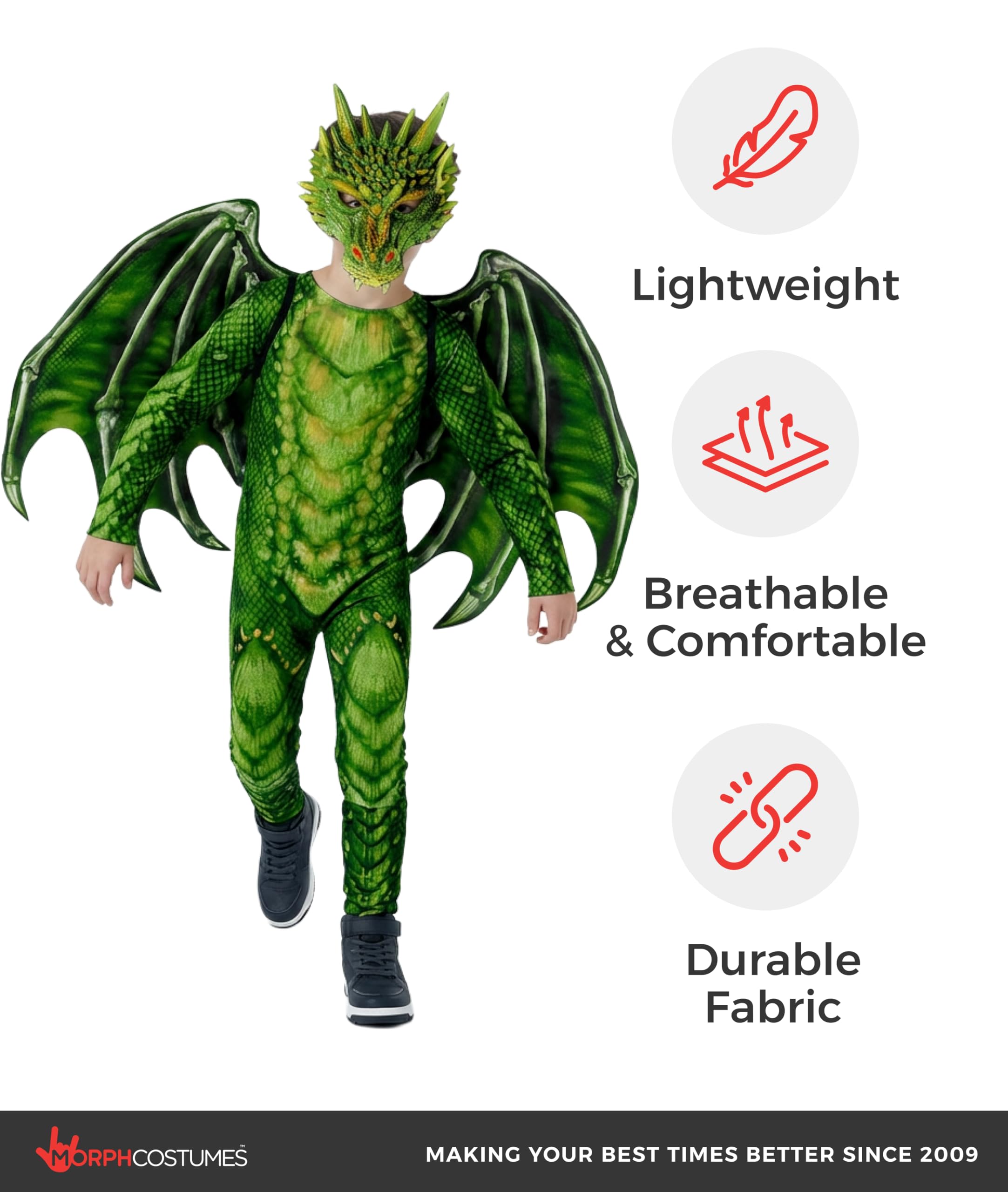 Morph Dragon Costume For Kids, Dragon Wing Costumes For Boys, Halloween Costumes Kids, Boys Halloween Costume - Image 4