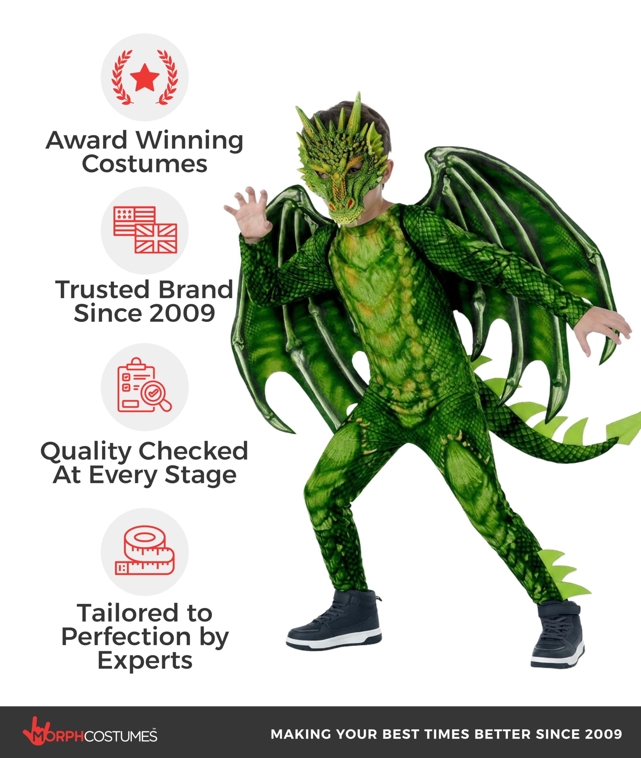 Morph Dragon Costume For Kids, Dragon Wing Costumes For Boys, Halloween Costumes Kids, Boys Halloween Costume - Image 5