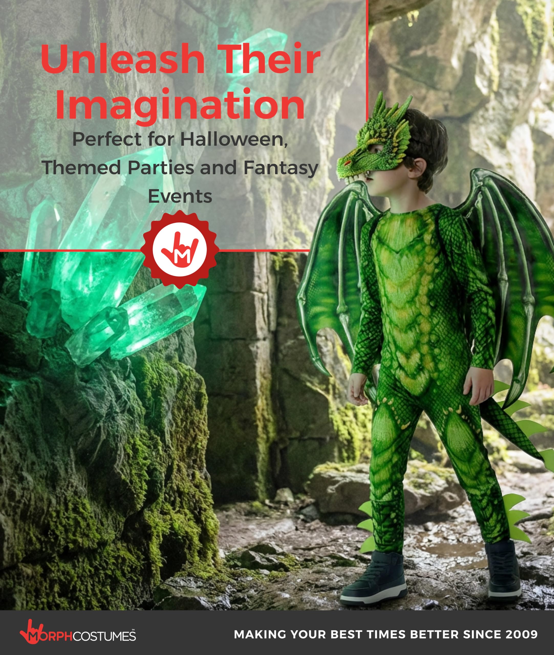 Morph Dragon Costume For Kids, Dragon Wing Costumes For Boys, Halloween Costumes Kids, Boys Halloween Costume - Image 6