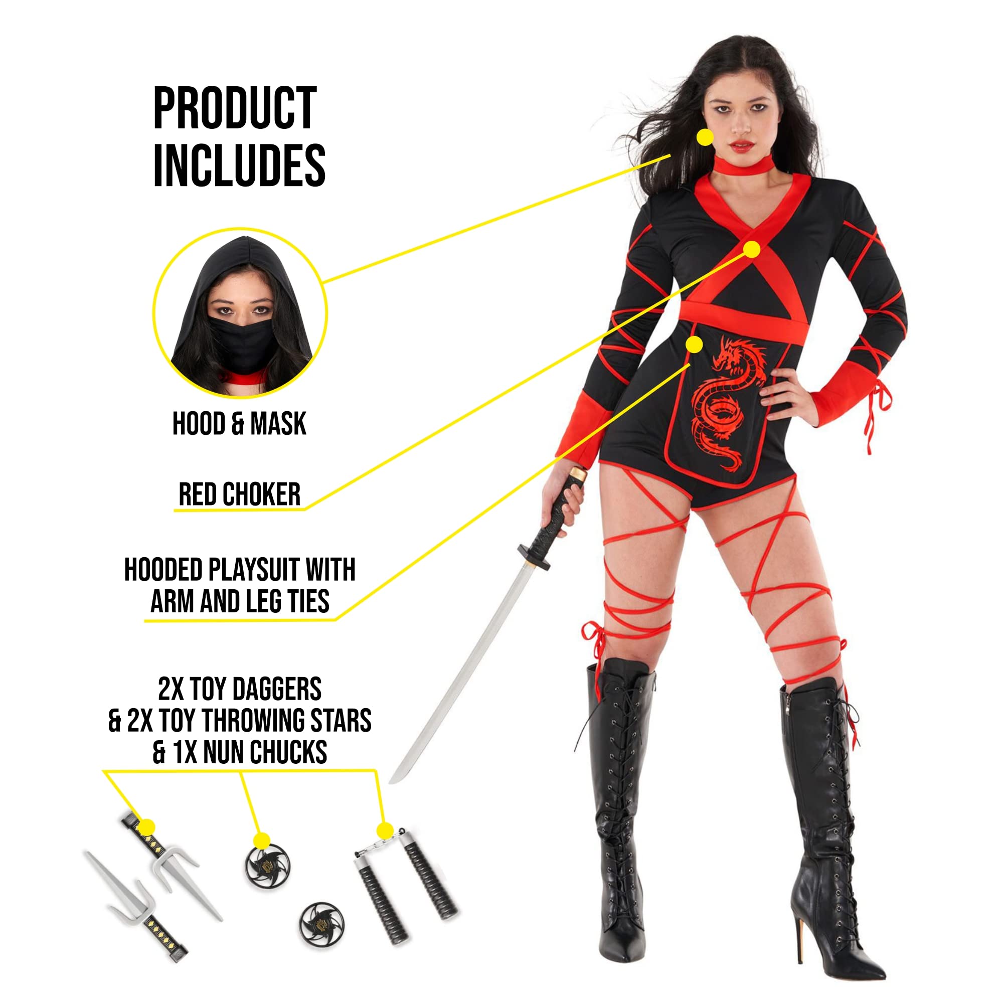 Morph Dragon Ninja Costume Women, Womens Ninja Costume, Ninja Costumes Adult Women - Image 2