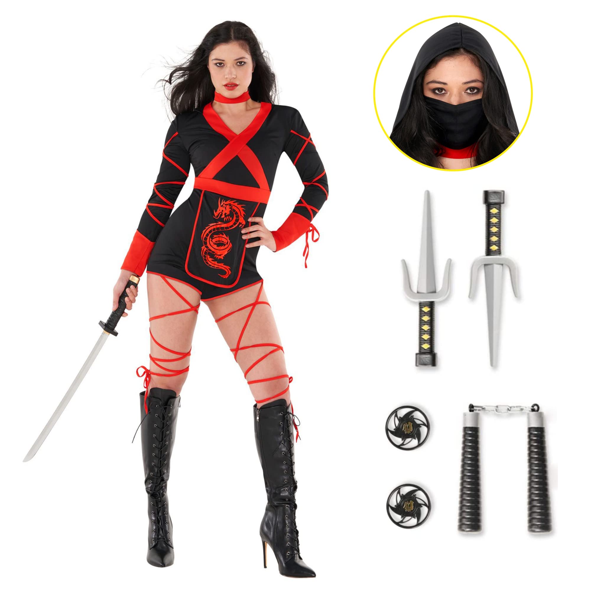 Morph Dragon Ninja Costume Women, Womens Ninja Costume, Ninja Costumes Adult Women - Image 4