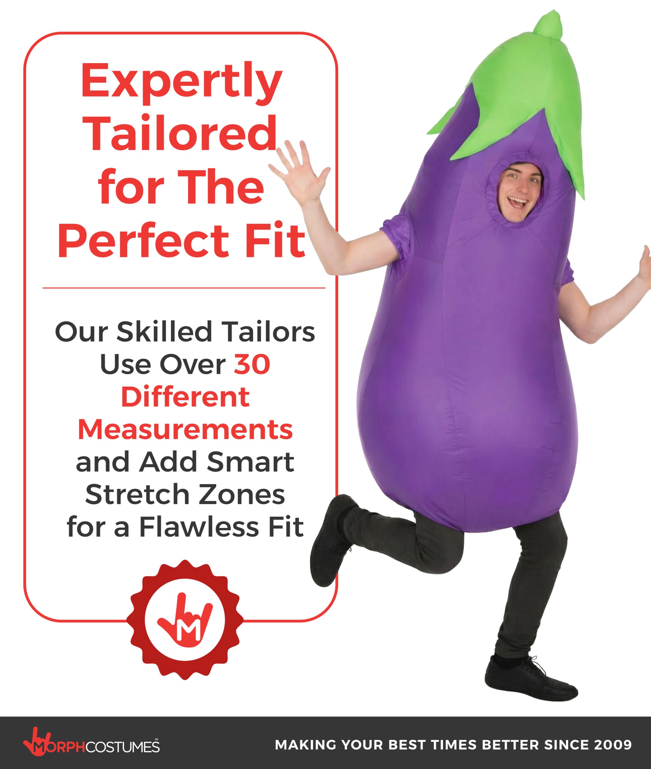 Morph Eggplant Costume Adult, Inflatable Eggplant Costume, Inflatable Costumes Adult, Blow Up Costumes for Adults - Image 4
